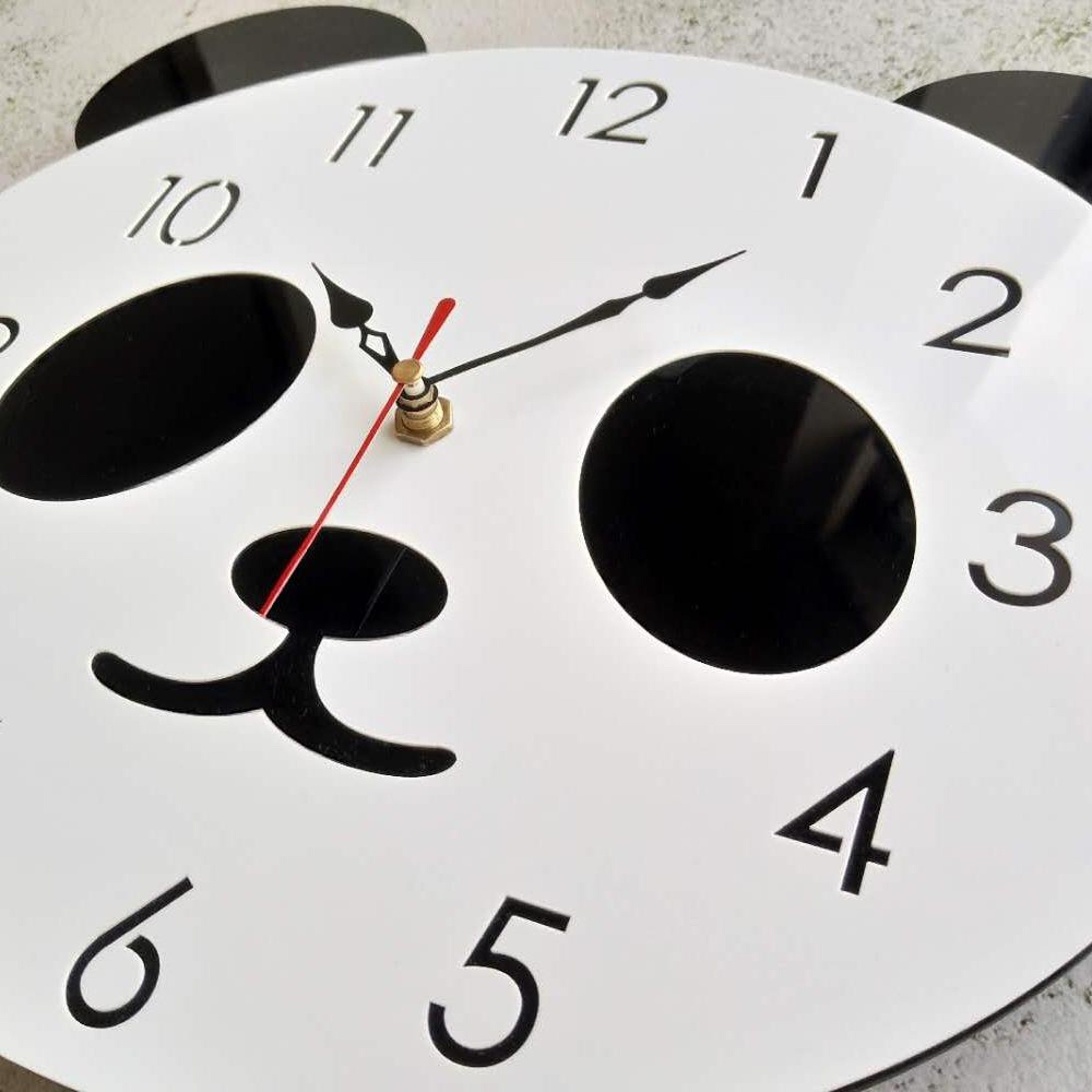 Cute Panda Wall Clock Silent Acrylic Wall Clock For Kids Bedroom Living Room Decor 1
