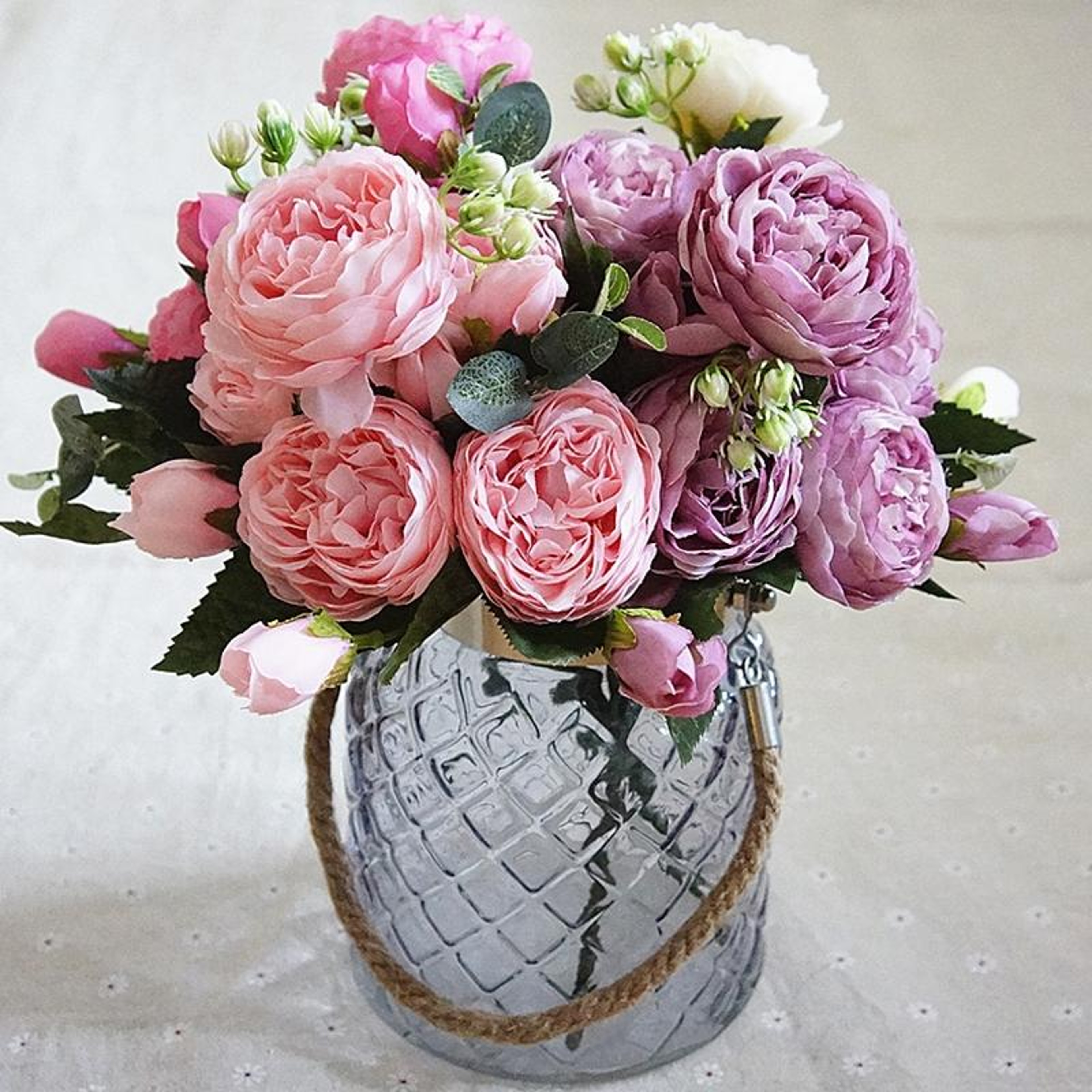 5PCS Artificial Rose Bouquet For Home Decor Wedding Flower Decoration  Party Table Centerpieces 0