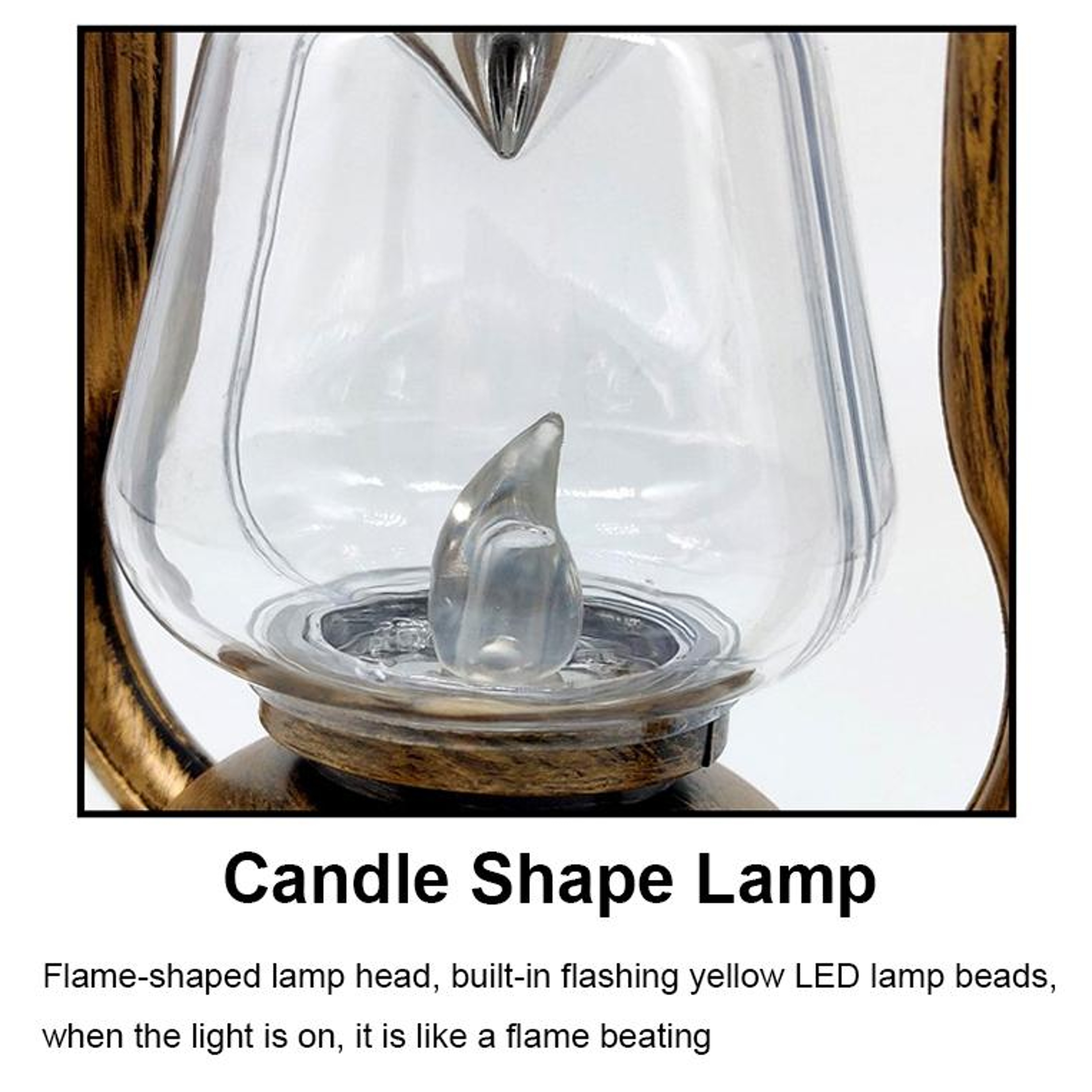 Vintage Solar Lantern Flame Effect LED Decorative Outdoor Light 3