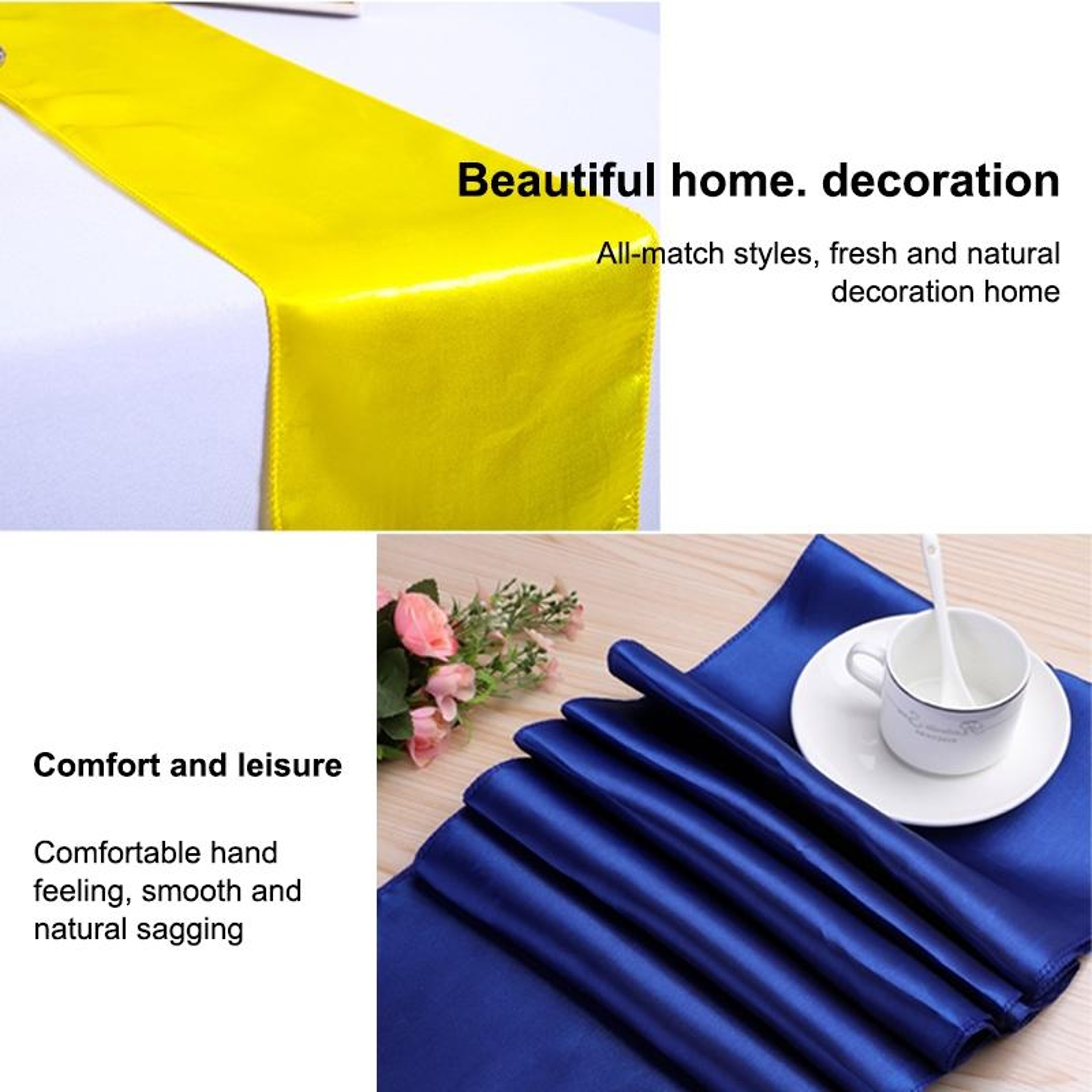 Luxury Satin Table Runner For Wedding Party  Christmas Table Decoration 5