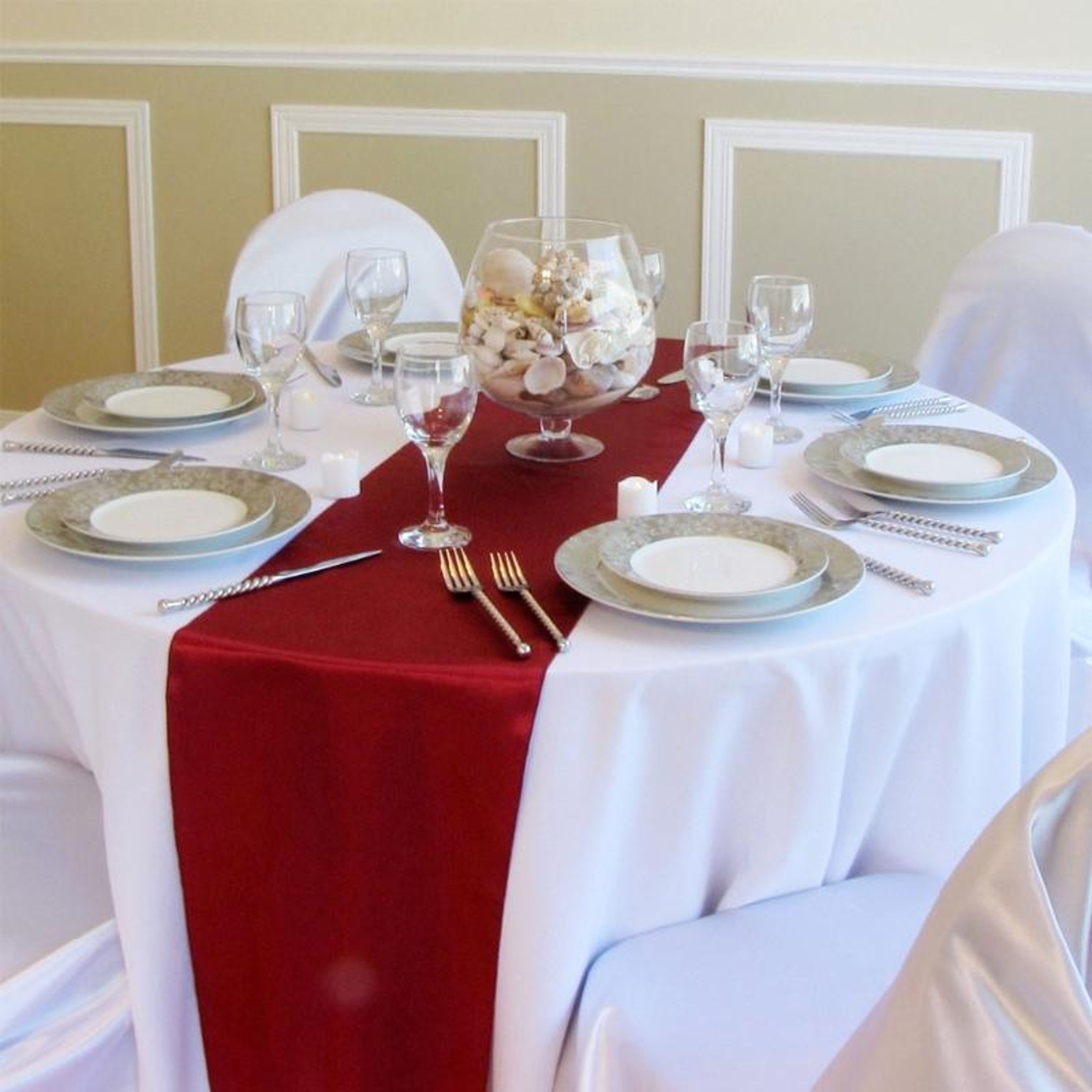 Luxury Satin Table Runner For Wedding Party  Christmas Table Decoration 7