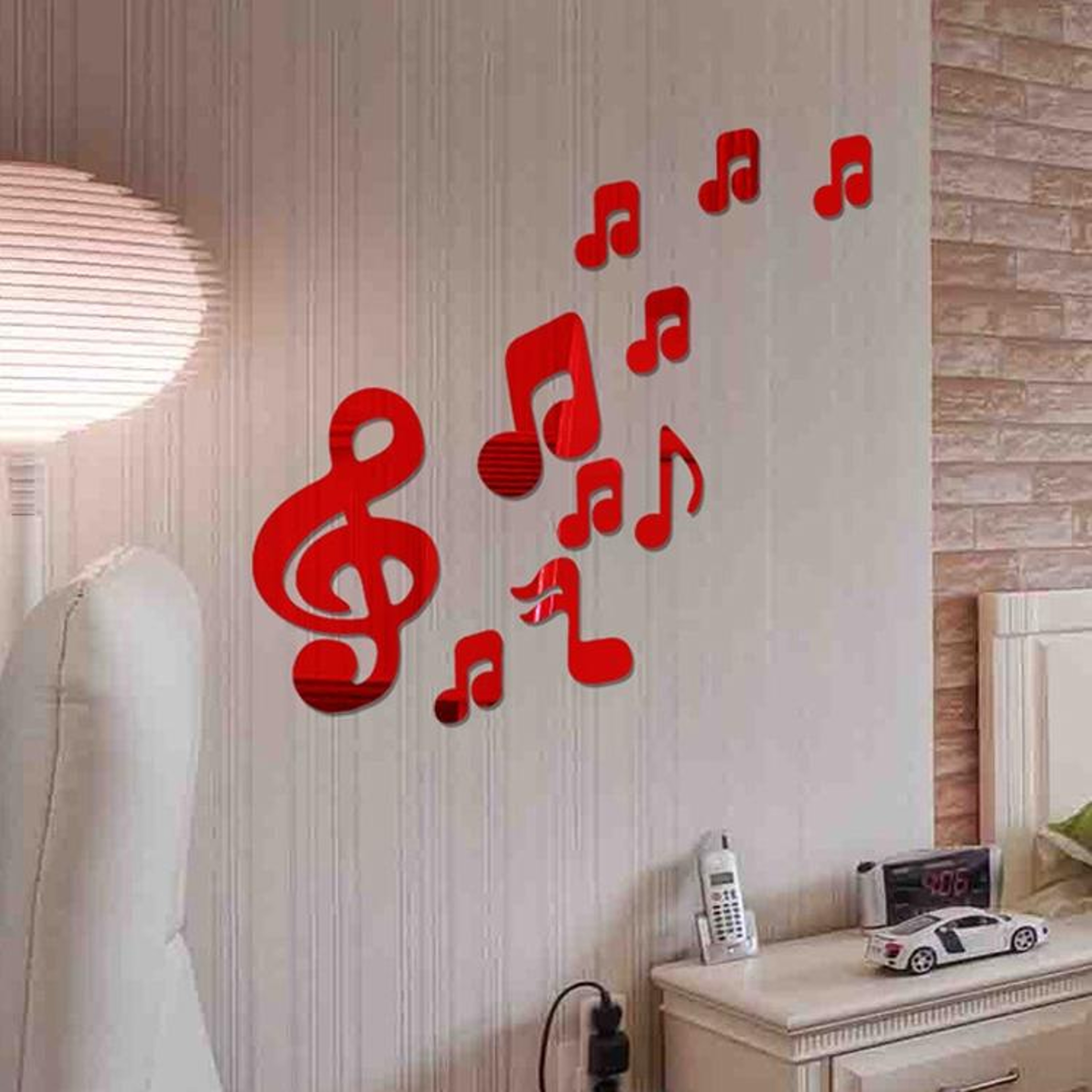 3D Musical Notes Acrylic Mirror Wall Stickers for Living Room DIY Home Decor – view 2
