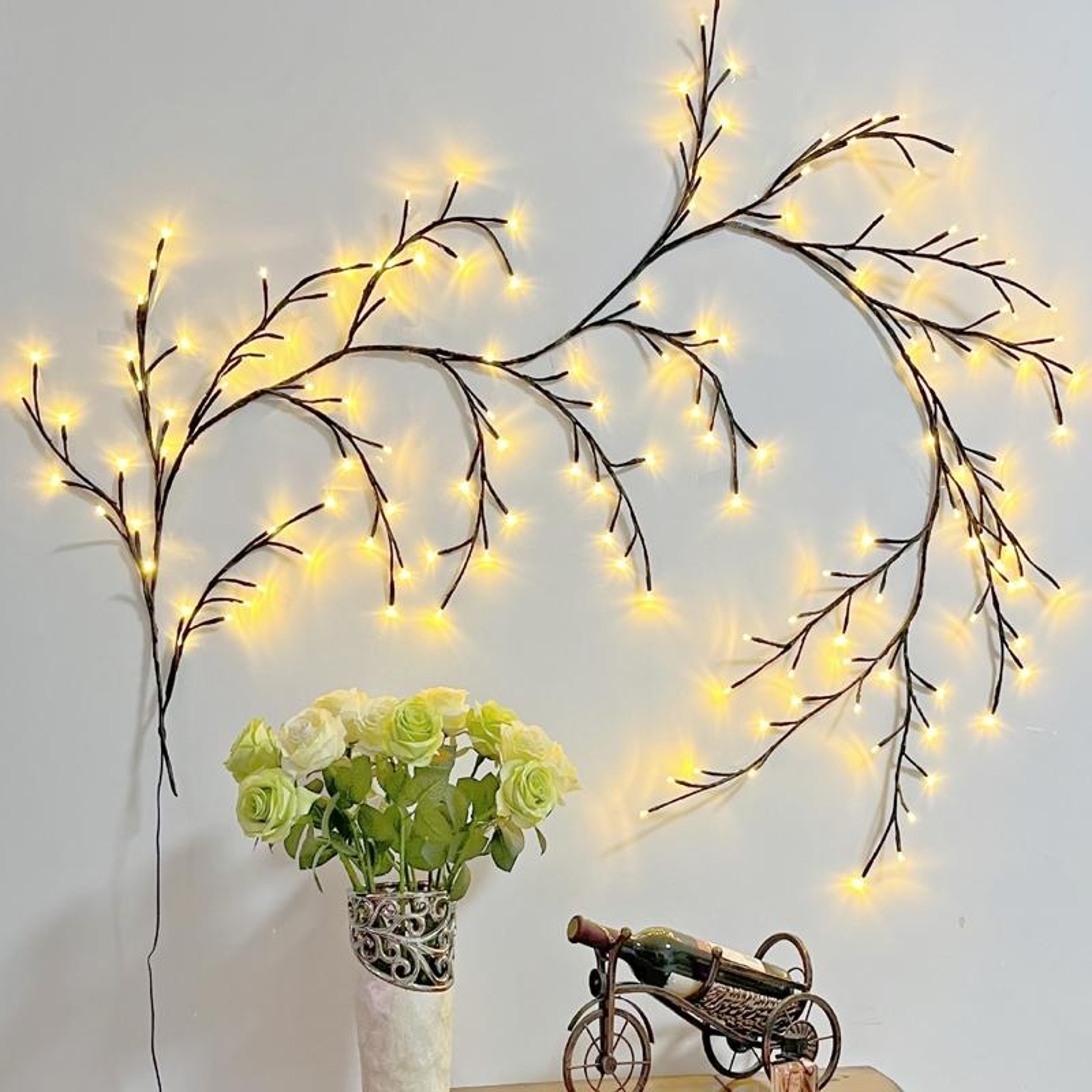 23m LED Vine Lights With 144 LEDs USB Fairy String Lights For Wall Wedding  Home Decor 5