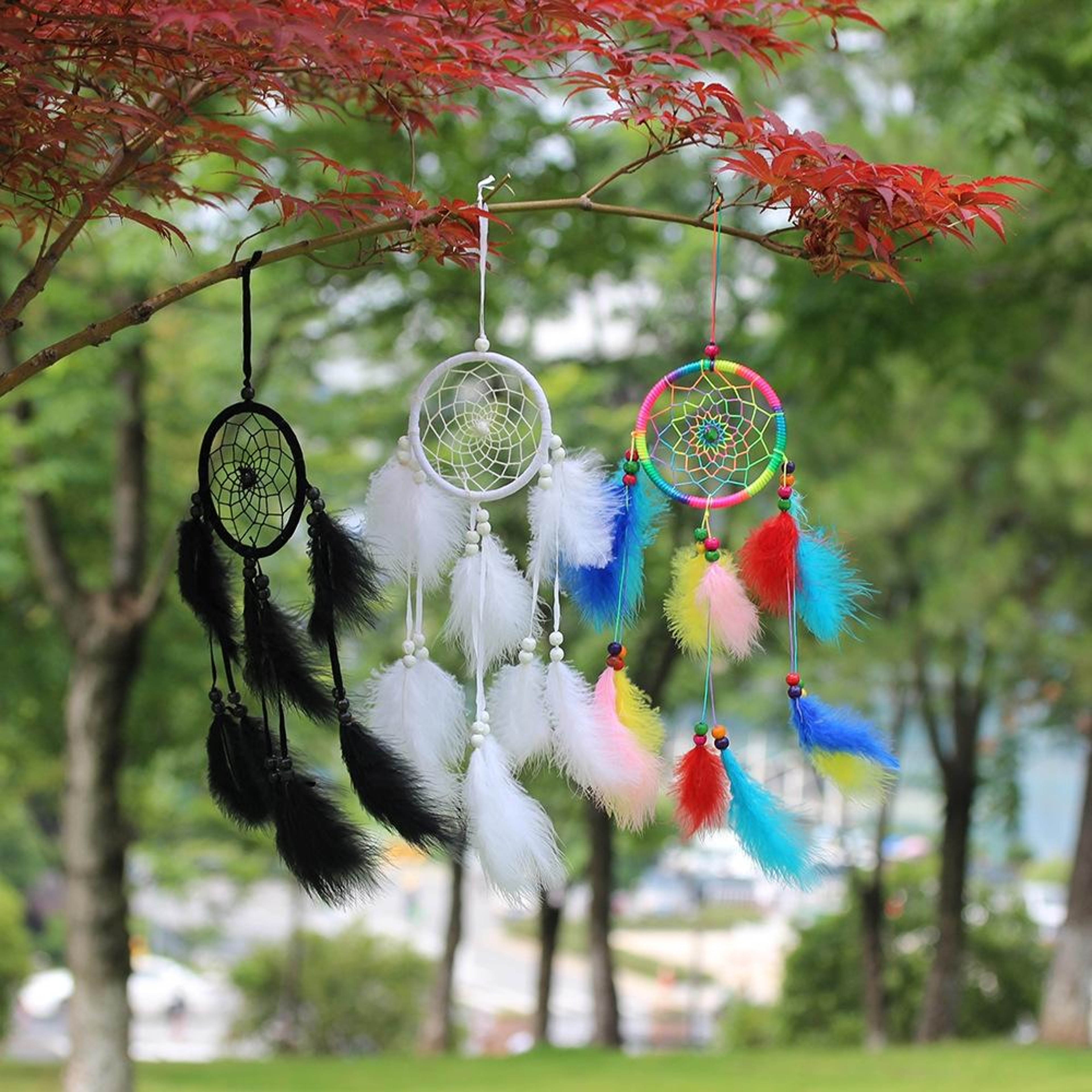 Boho Dream Catcher Car Pendant Feather Hanging Ornament For Car Home  Room Decor 5