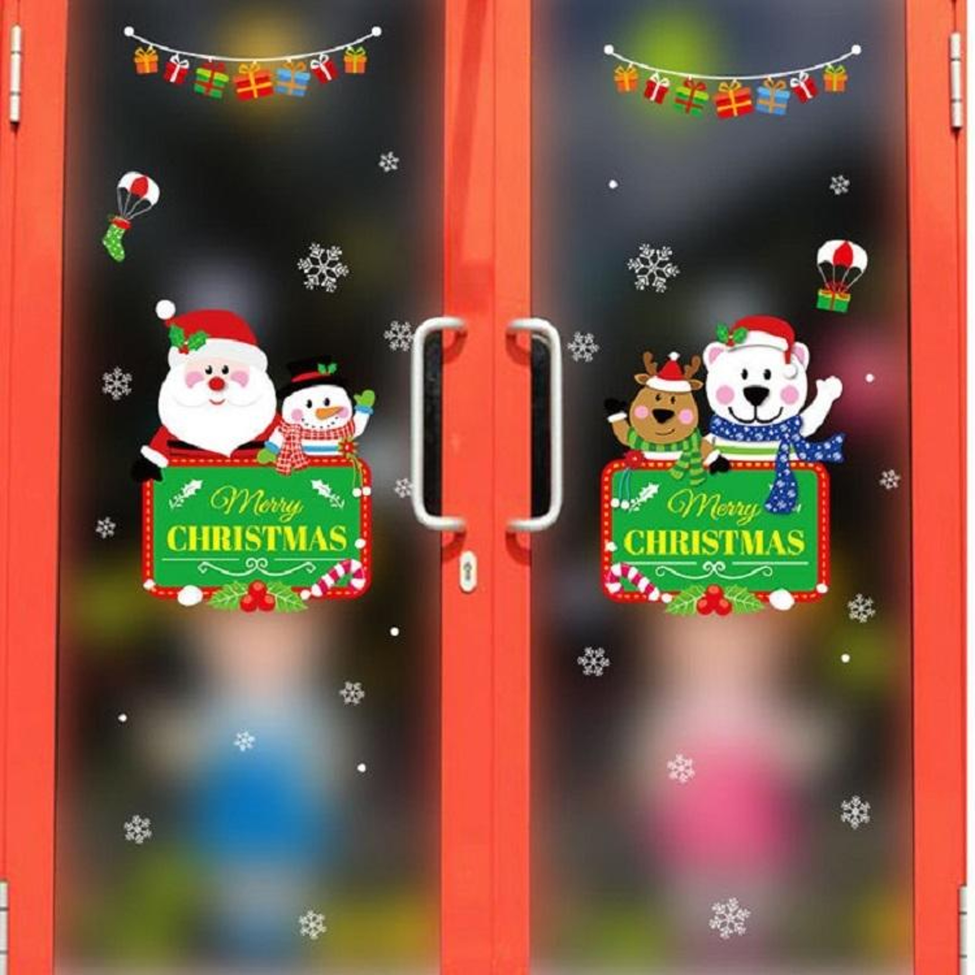 Christmas Window Stickers Santa Claus Wall Decals Removable PVC Holiday Home Decorations 5