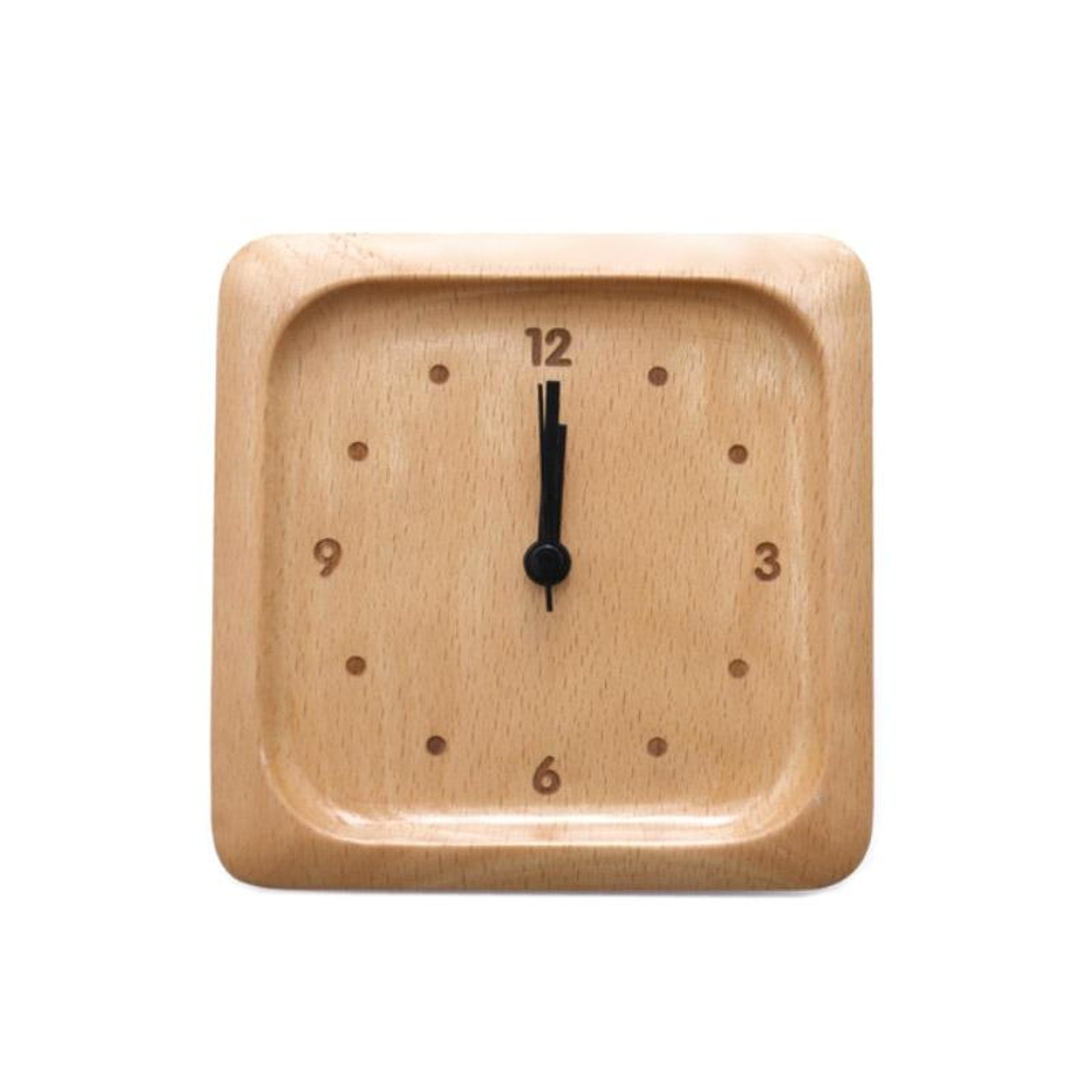 Beech Wood Alarm Clock Decorative Wooden Bedside Clock For Home Study And Bedroom 5