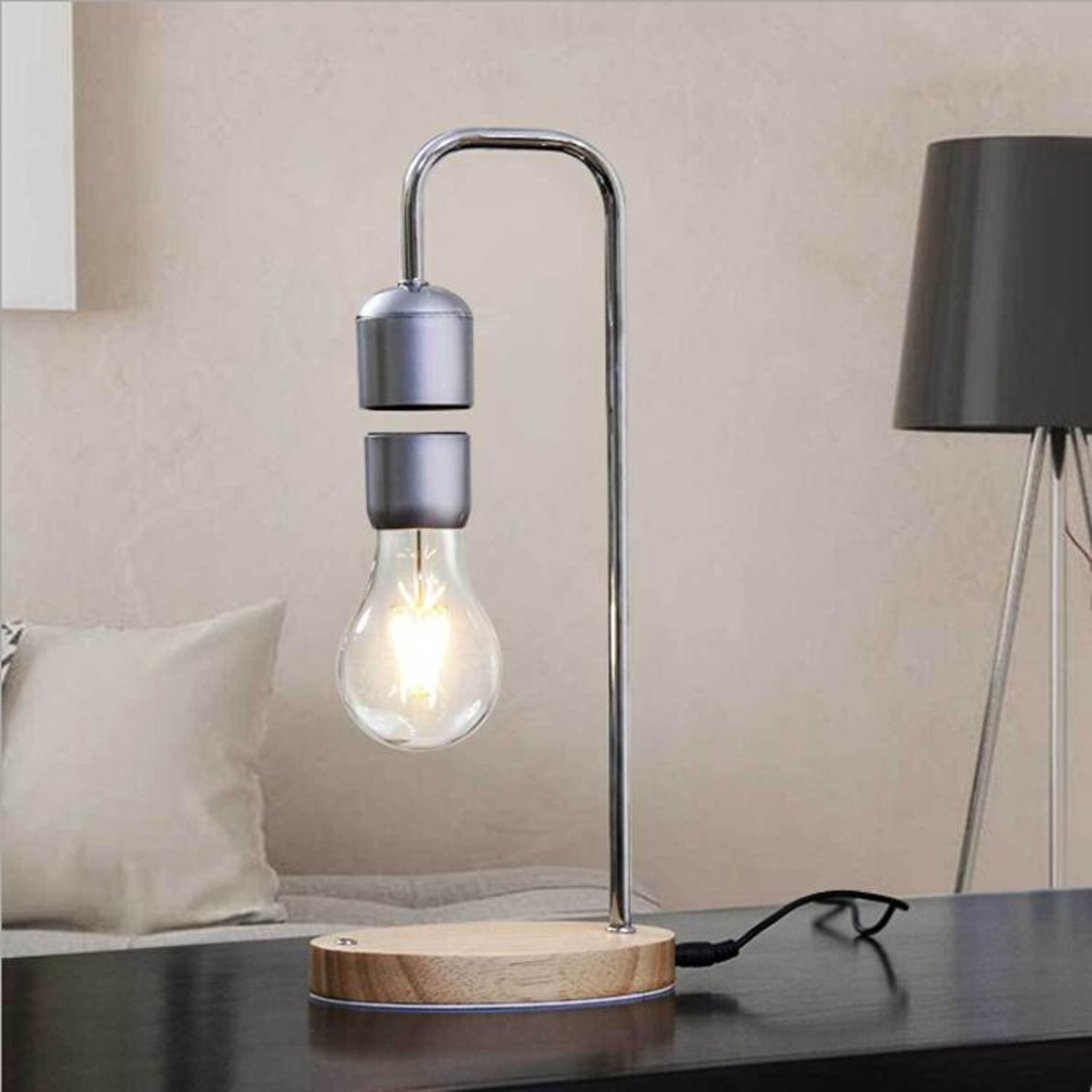 Magnetic Levitation Lamp With Floating LED Bulb Modern Desk Table Decor Light 2