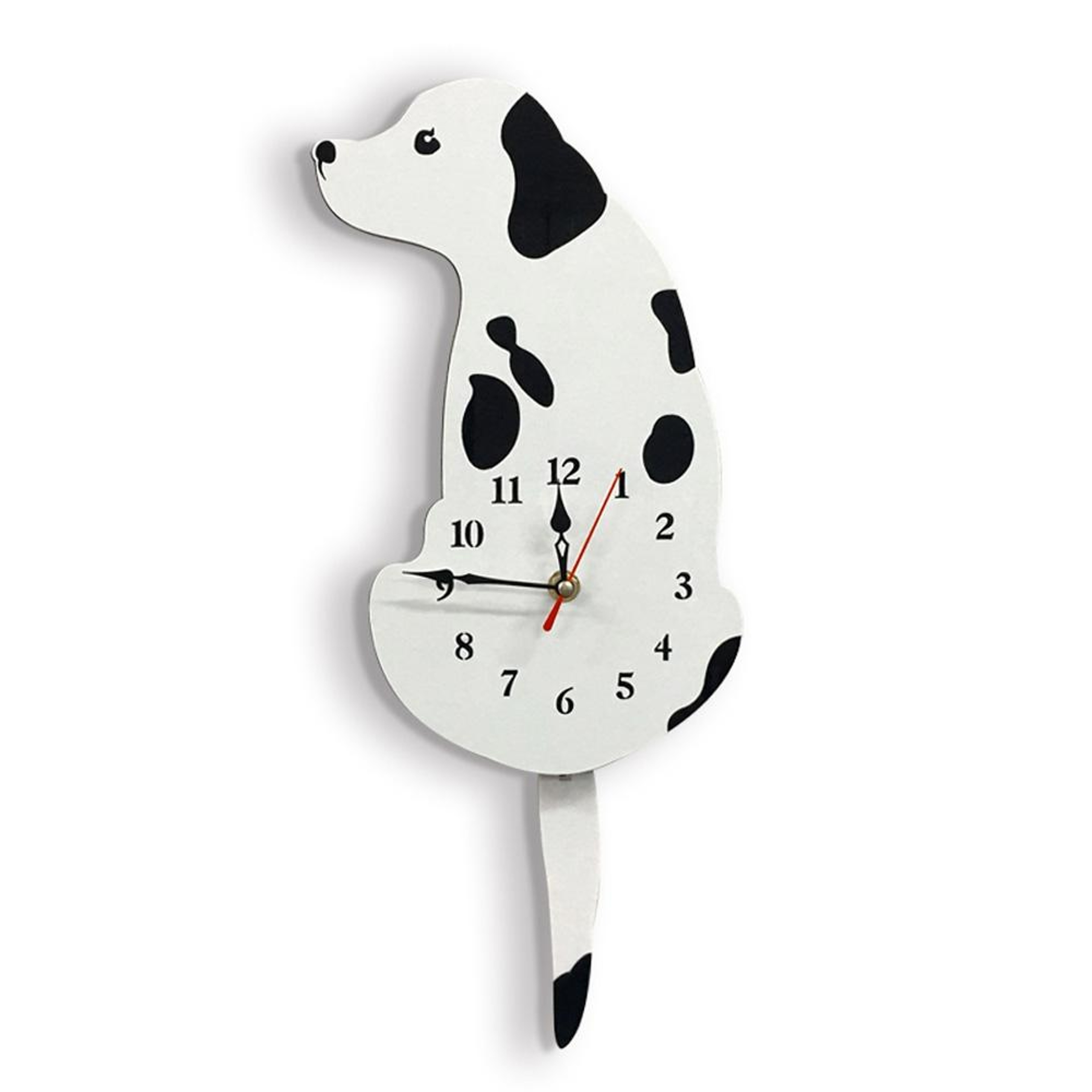 Cute Dog Wall Clock With Swinging Tail Battery Operated Wooden Wall Decor 1