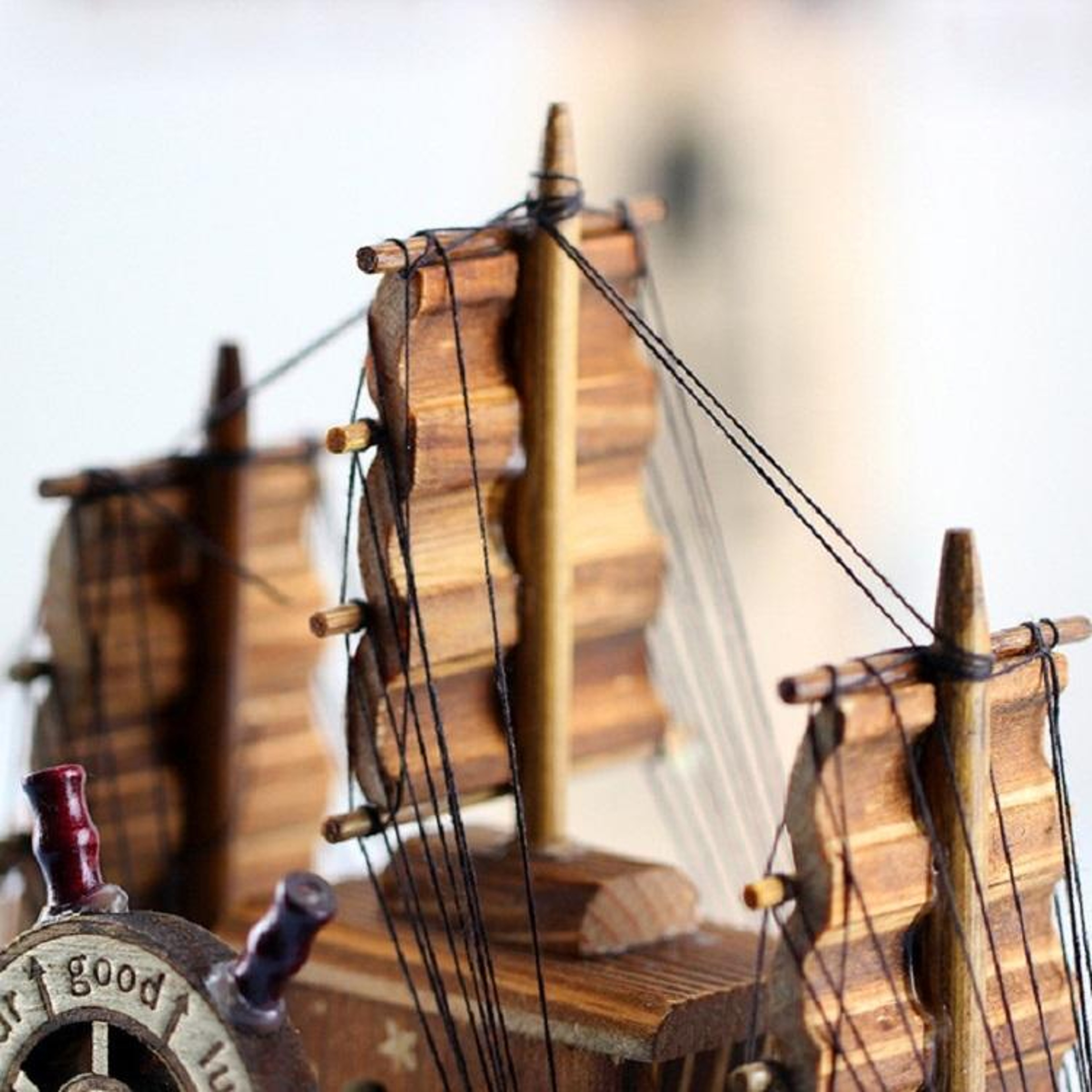 Wooden Sailing Ship Model Nautical Home Decor For Office Desk And Living Room 2