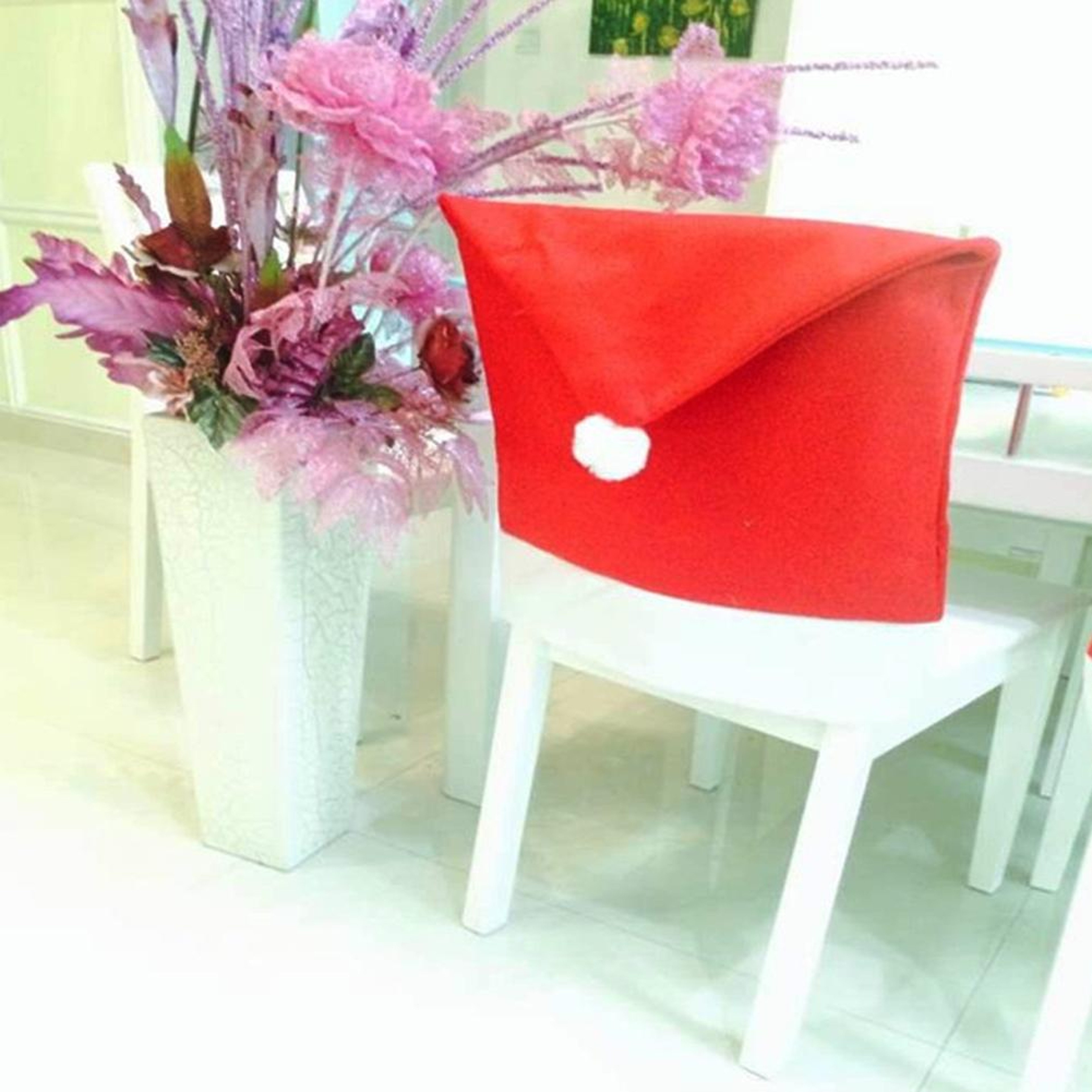 Santa Hat Christmas Chair Covers For Dining Chairs Festive Christmas Table Decor 5