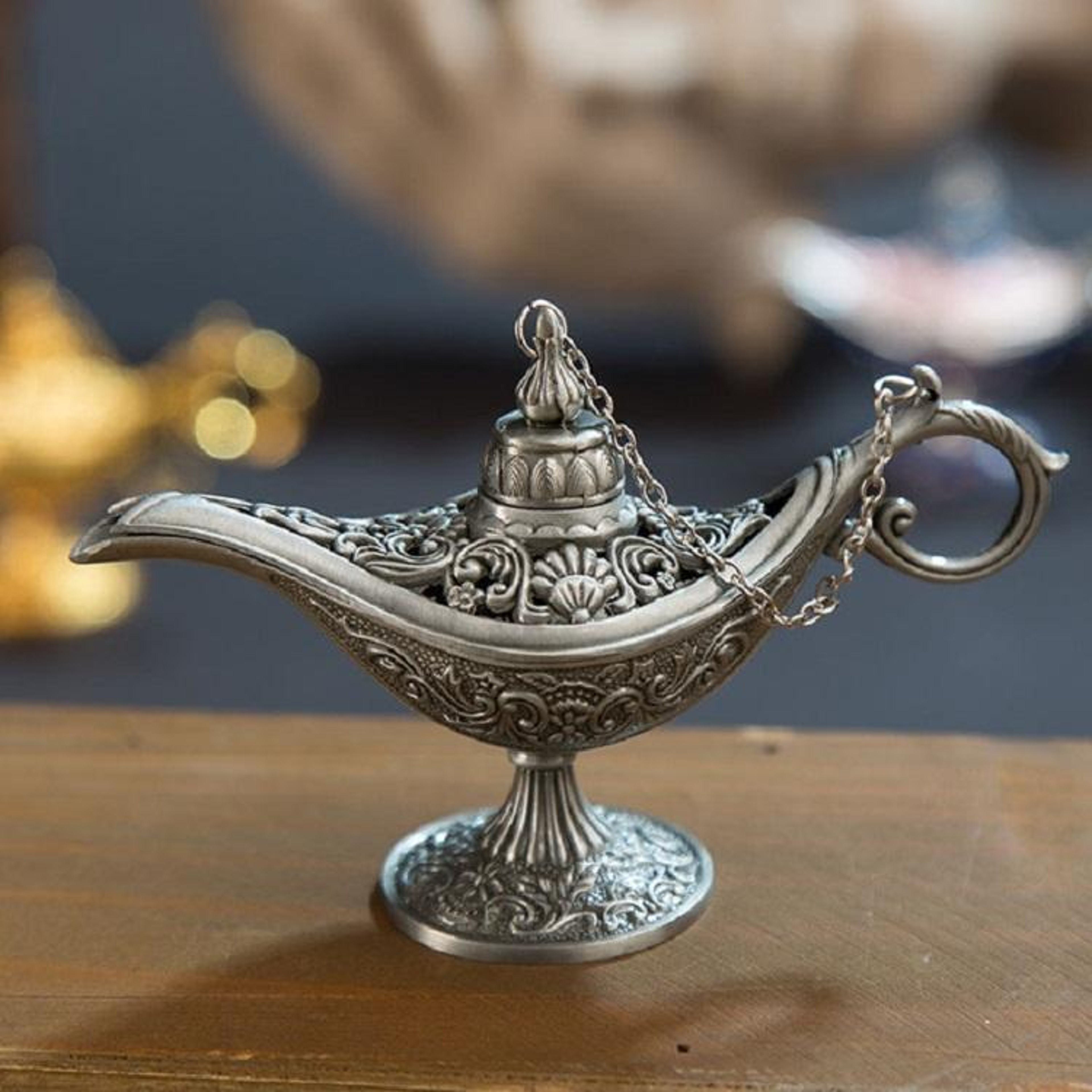 Aladdin Magic Lamp Metal Incense Burner Decorative Genie Lamp For Home Decor  Gifts 3