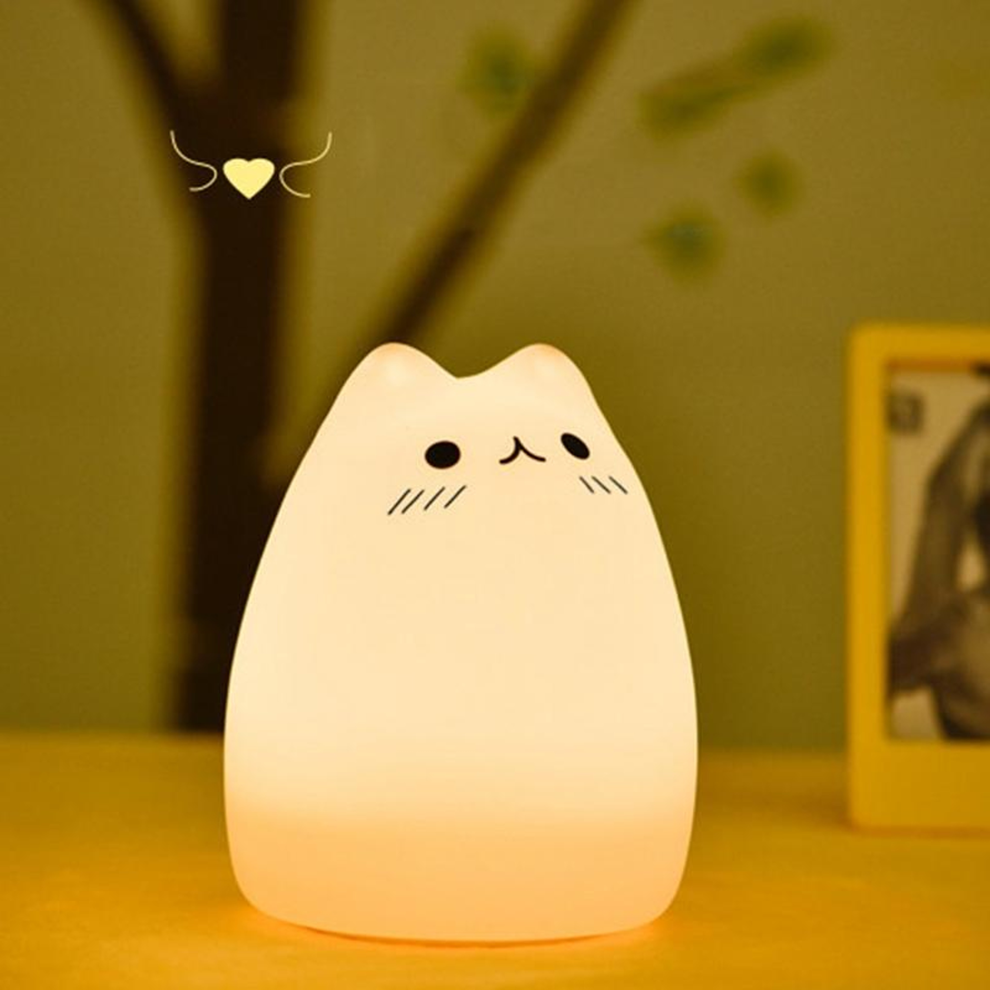 Cute Silicone Night Light For Kids Rechargeable Touch Sensor Bedside Lamp With Remote Control 0