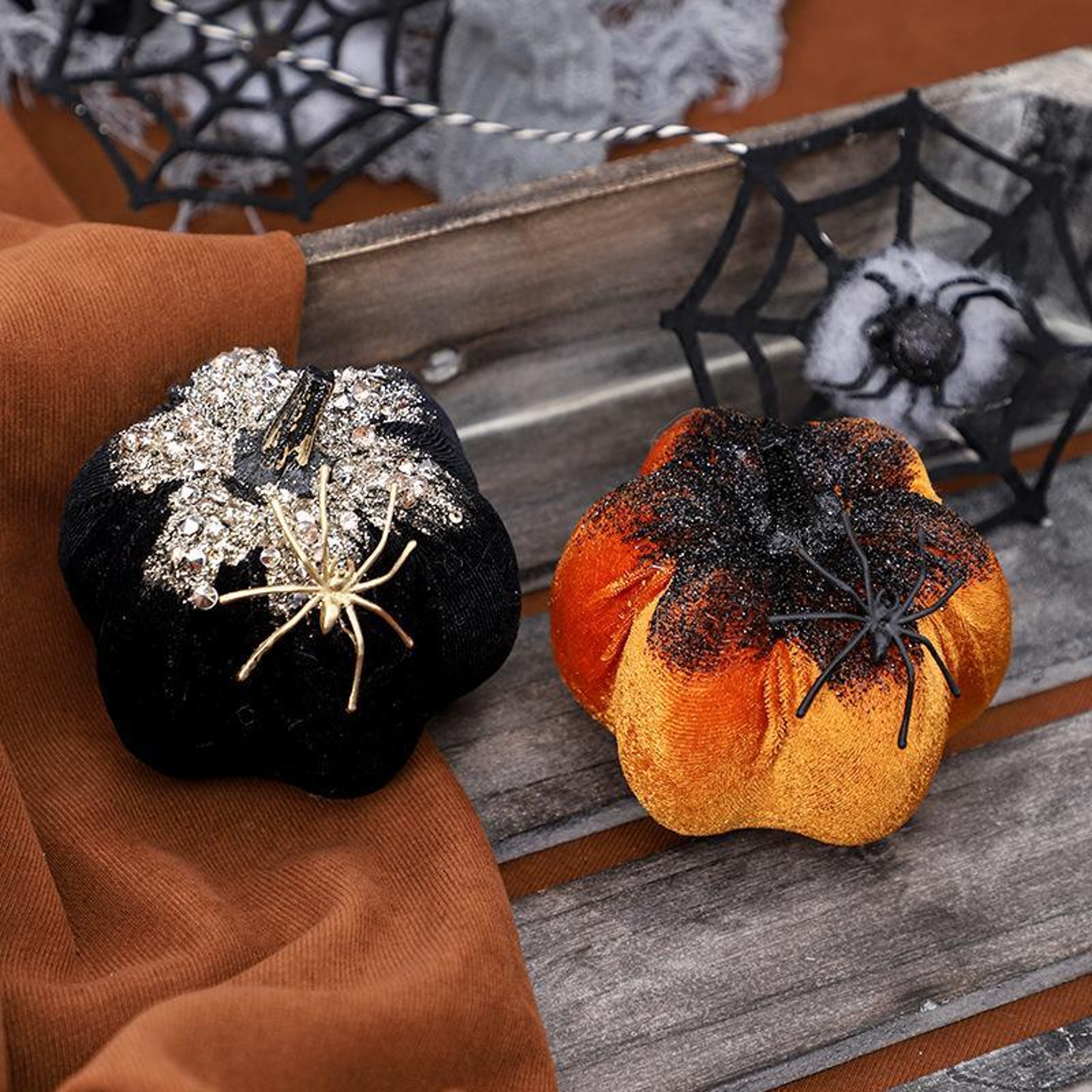 Spider Pumpkin Ornament Plush Halloween Decoration For Home Party Table Decor 0