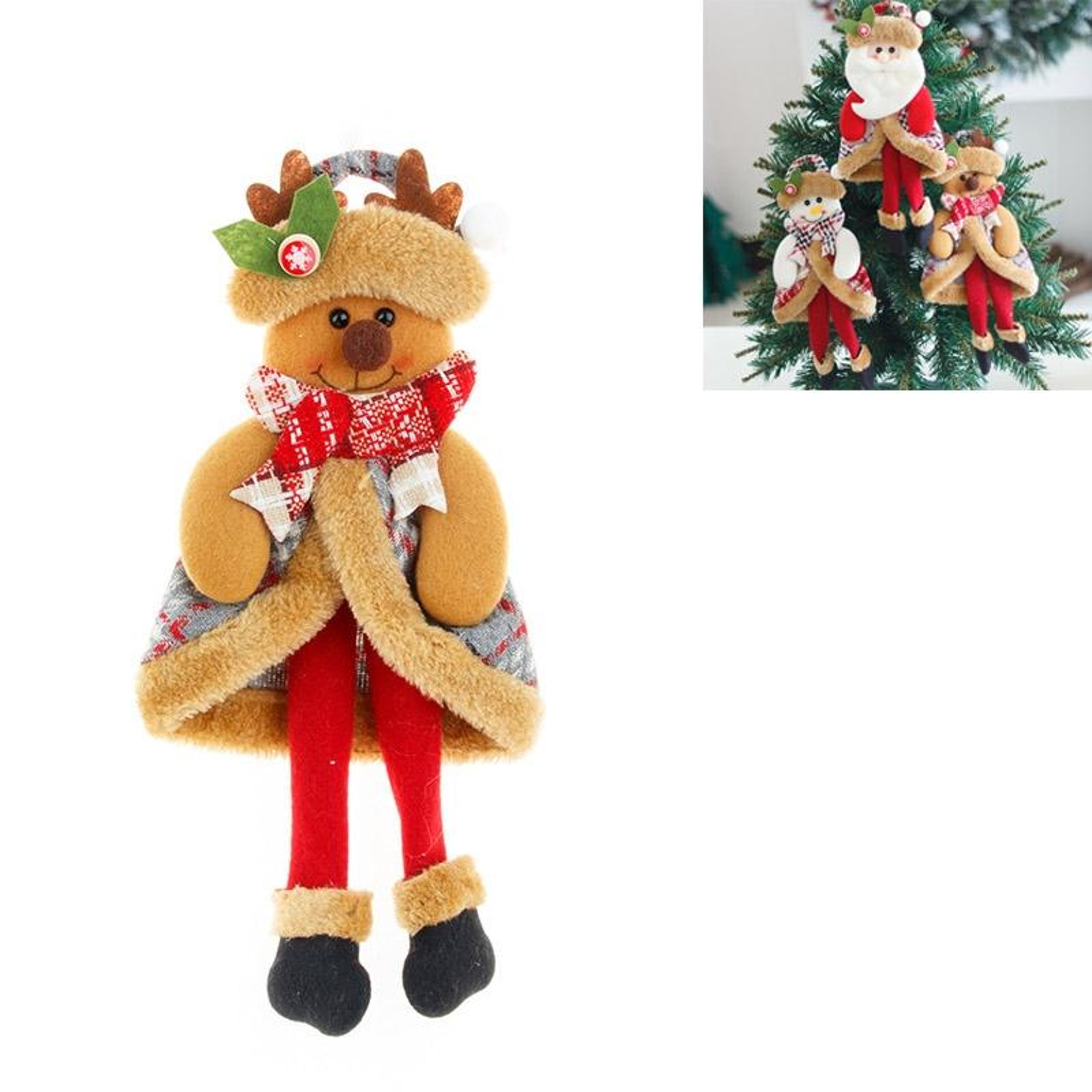 Christmas Cartoon Plush Christmas Doll Christmas Tree Ornament Hanging Decoration 7