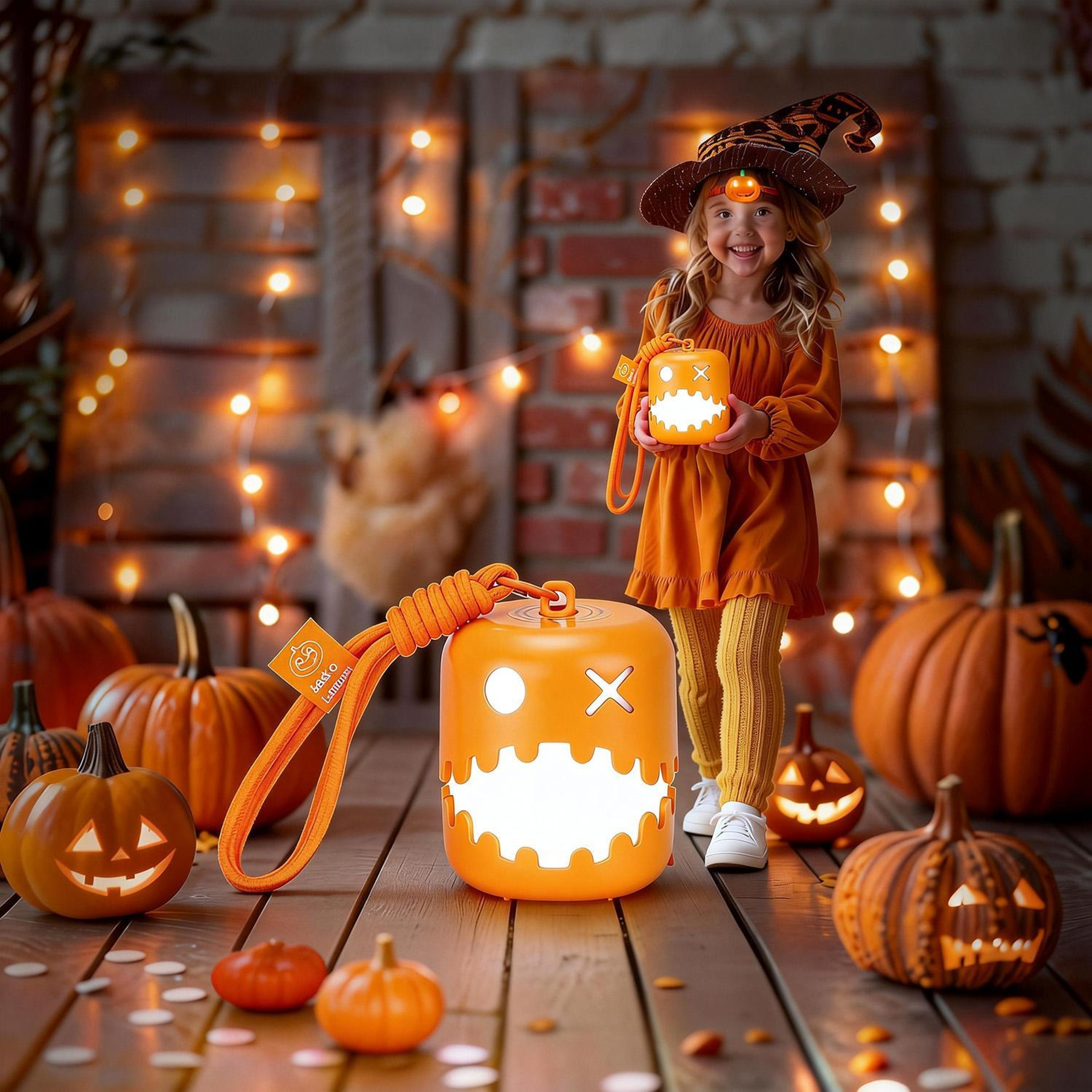 Halloween Pumpkin Lantern Rechargeable RGB Night Light For Halloween Decorations 0
