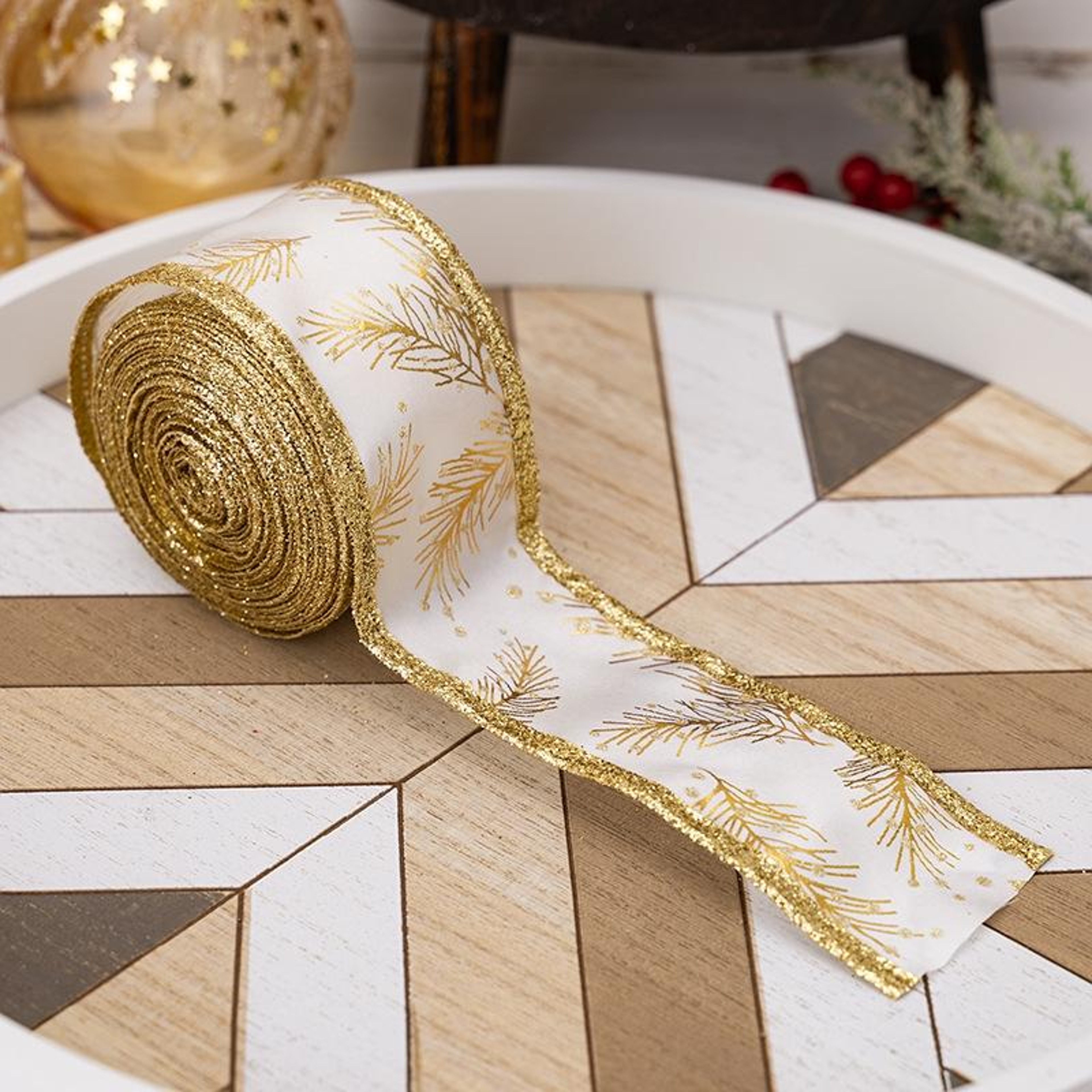 Christmas Wired Decorative Ribbon Roll For Gift Wrapping Tree Decor  Holiday Crafts 9