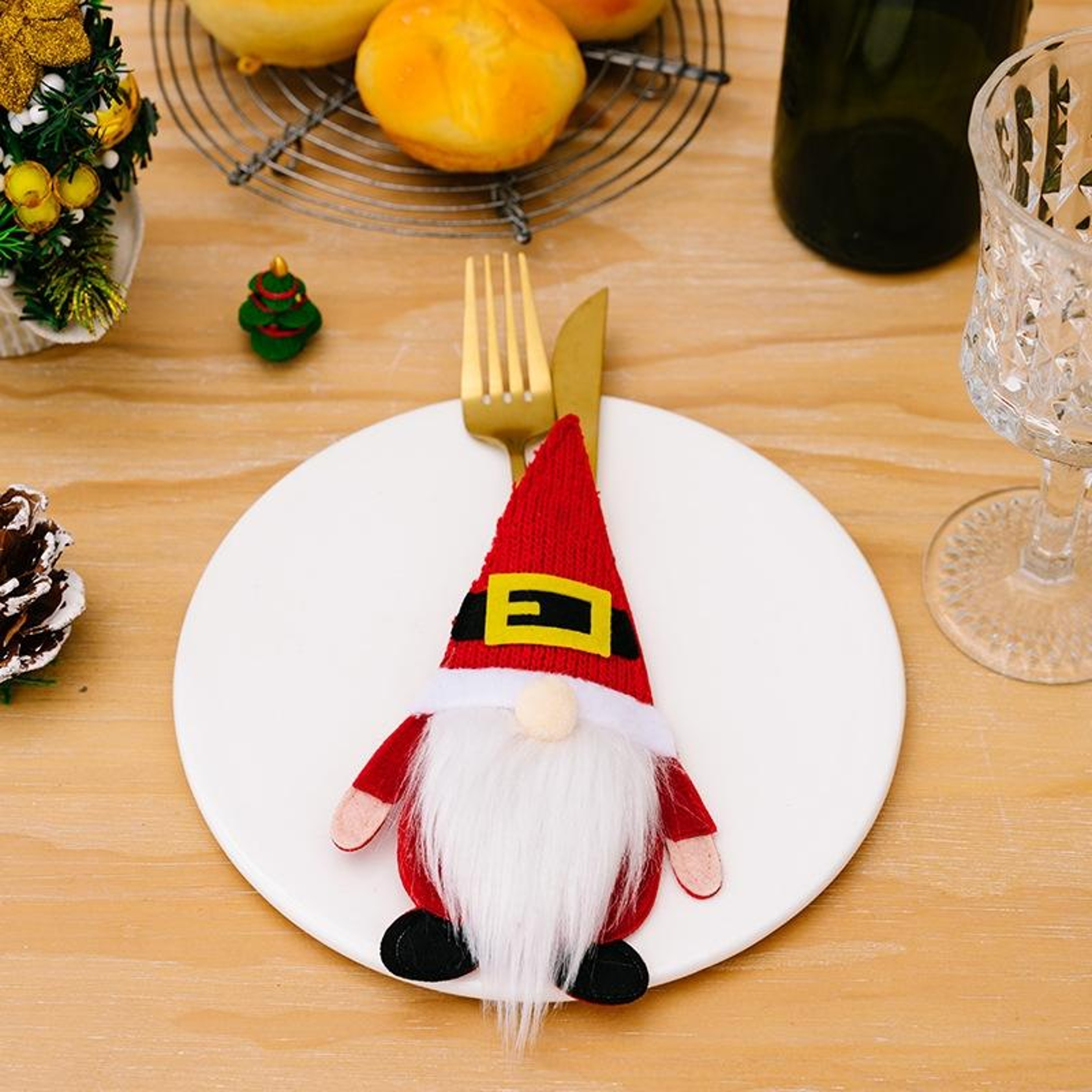 Christmas Cutlery Holders Cartoon Silverware Covers For Festive Table Decorations 6