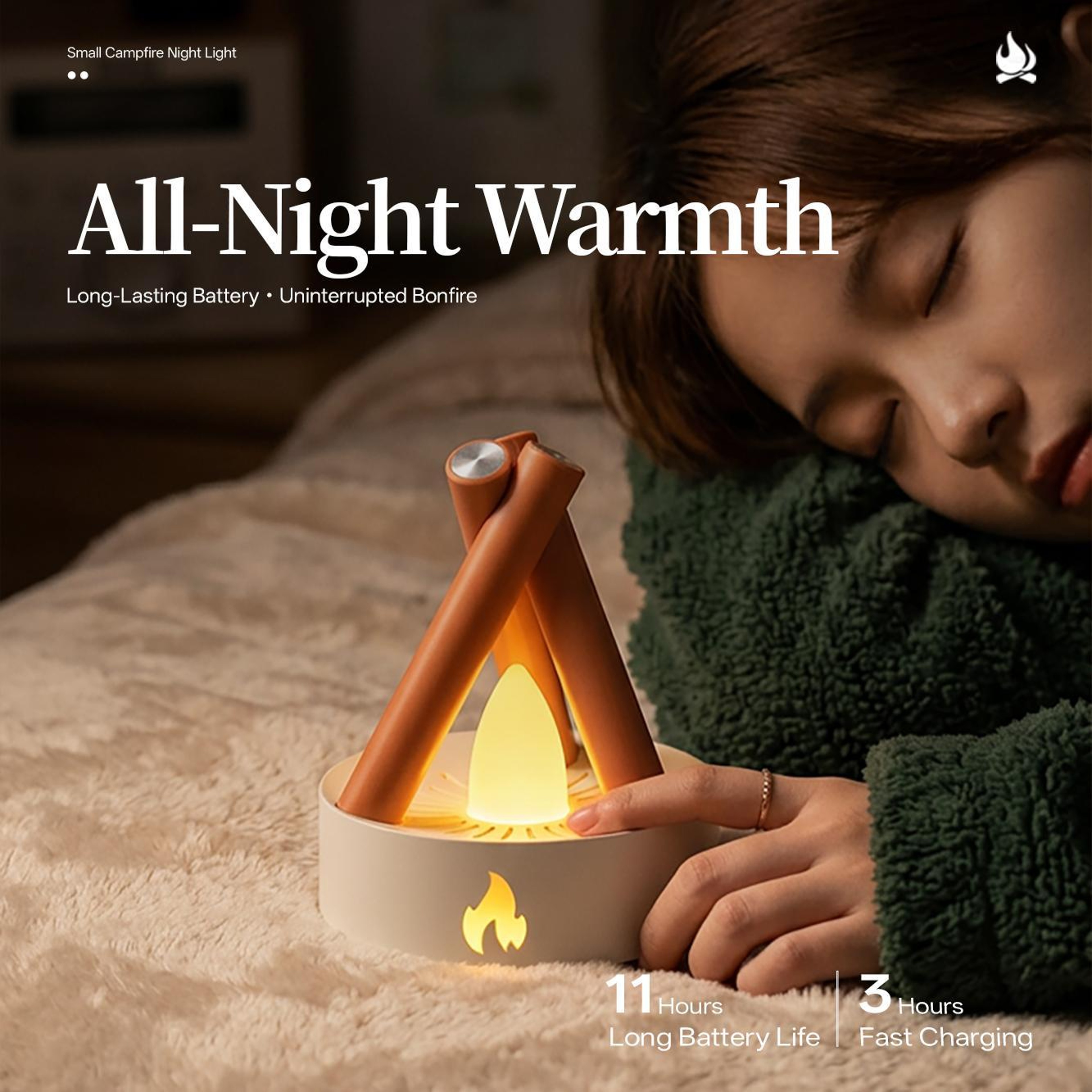 Sleep Assist White Noise Night Light With Campfire Flame Effect  5 Soothing Sounds 2