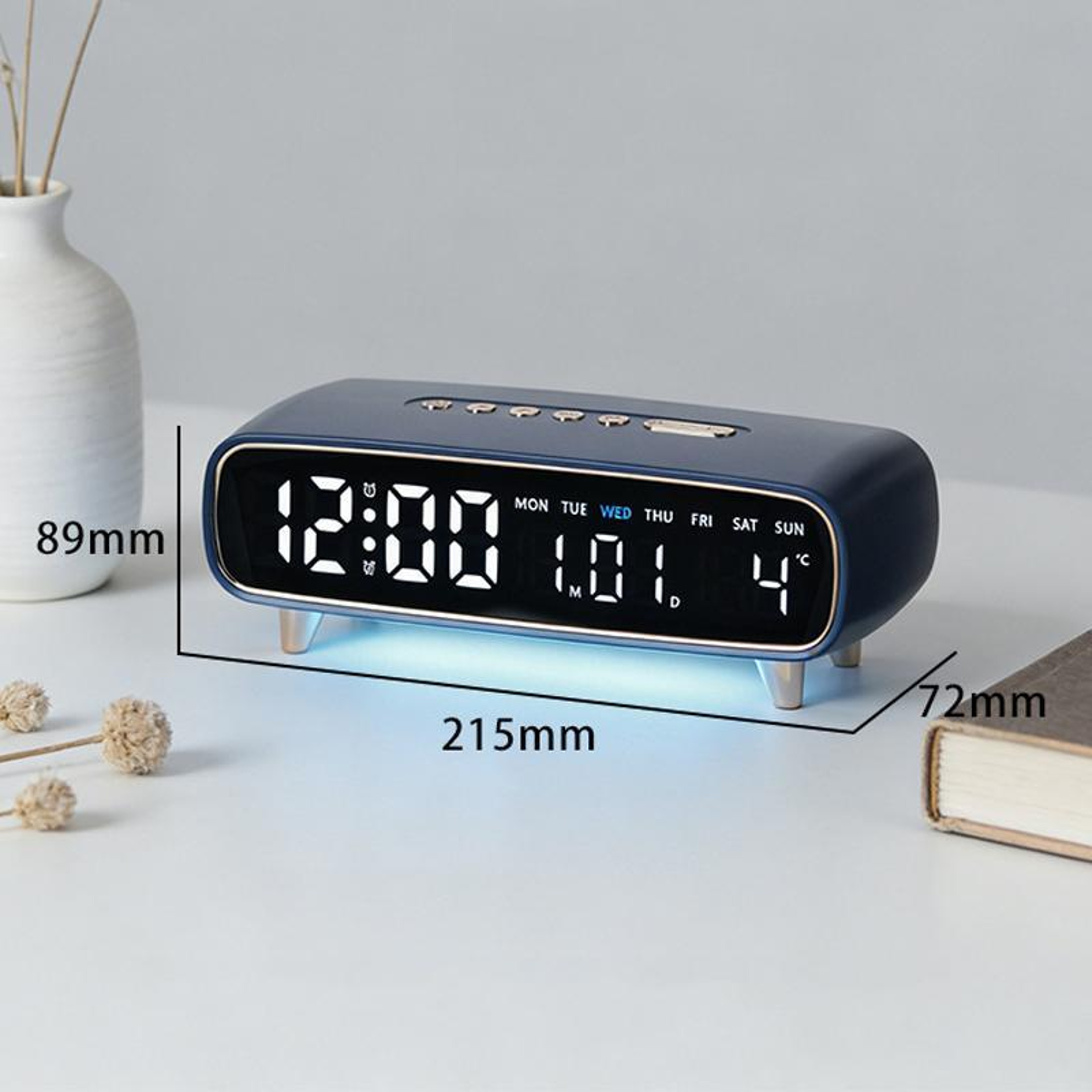 LED Digital Alarm Clock With Night Light Dual Alarm USB Output  Temperature Display 6