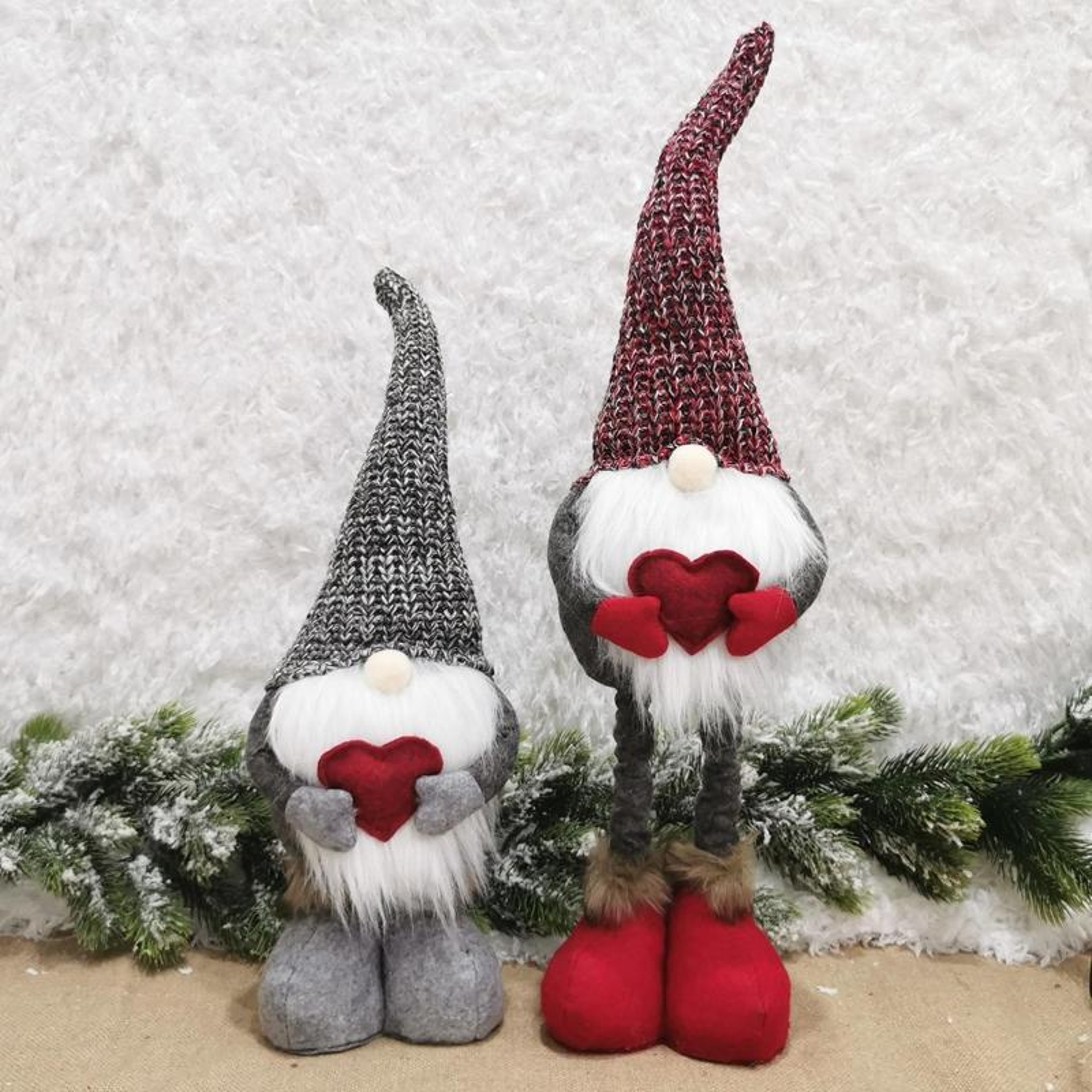 Nordic Christmas Decoration Stretch Knitted Faceless Santa Doll Standing Holiday Figure 2