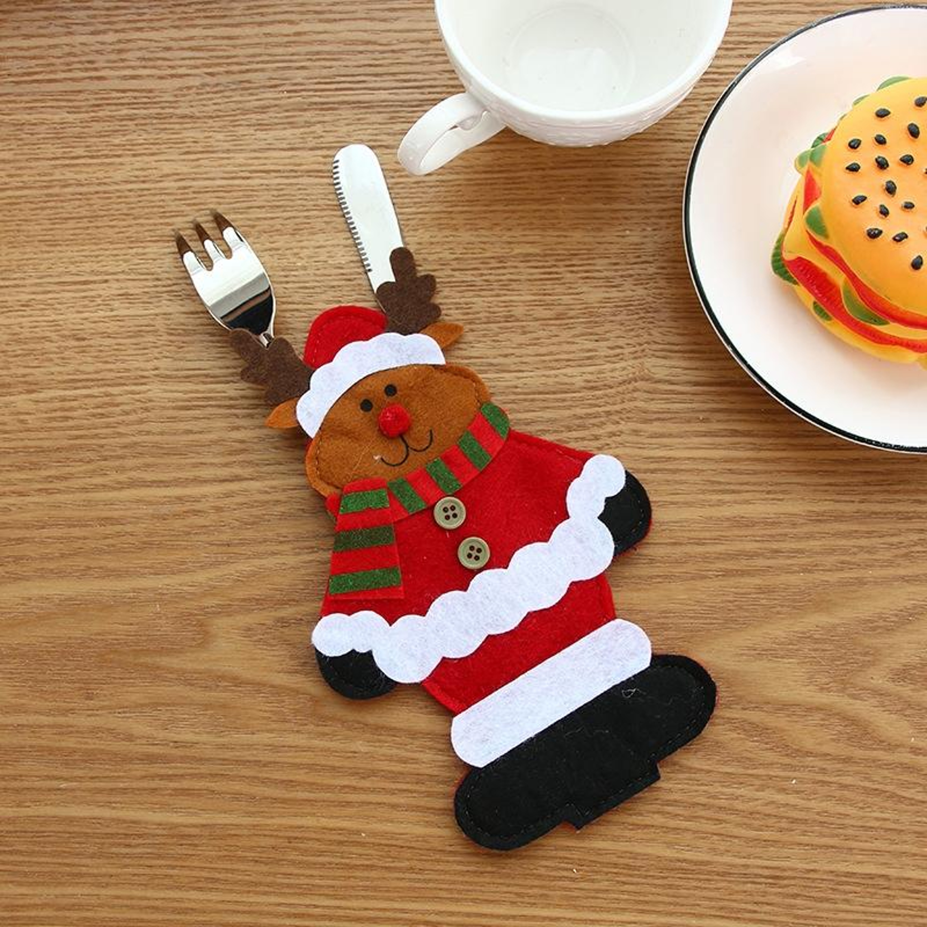 Christmas Cutlery Holder Felt Knife And Fork Covers For Festive Table Decorations 1