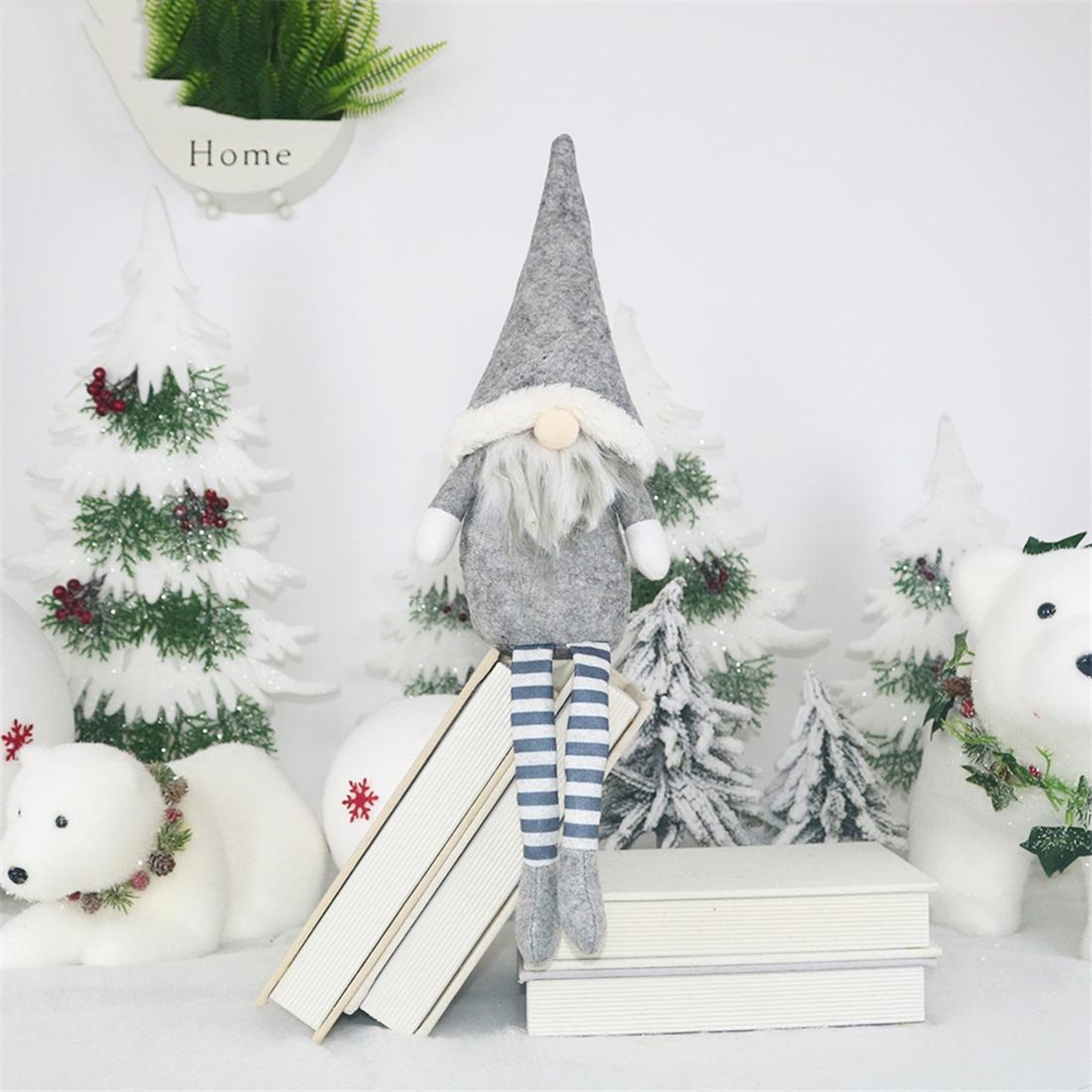 Faceless Christmas Gnome Decoration Plush Window Ornament Nordic Holiday Sitting Doll 4