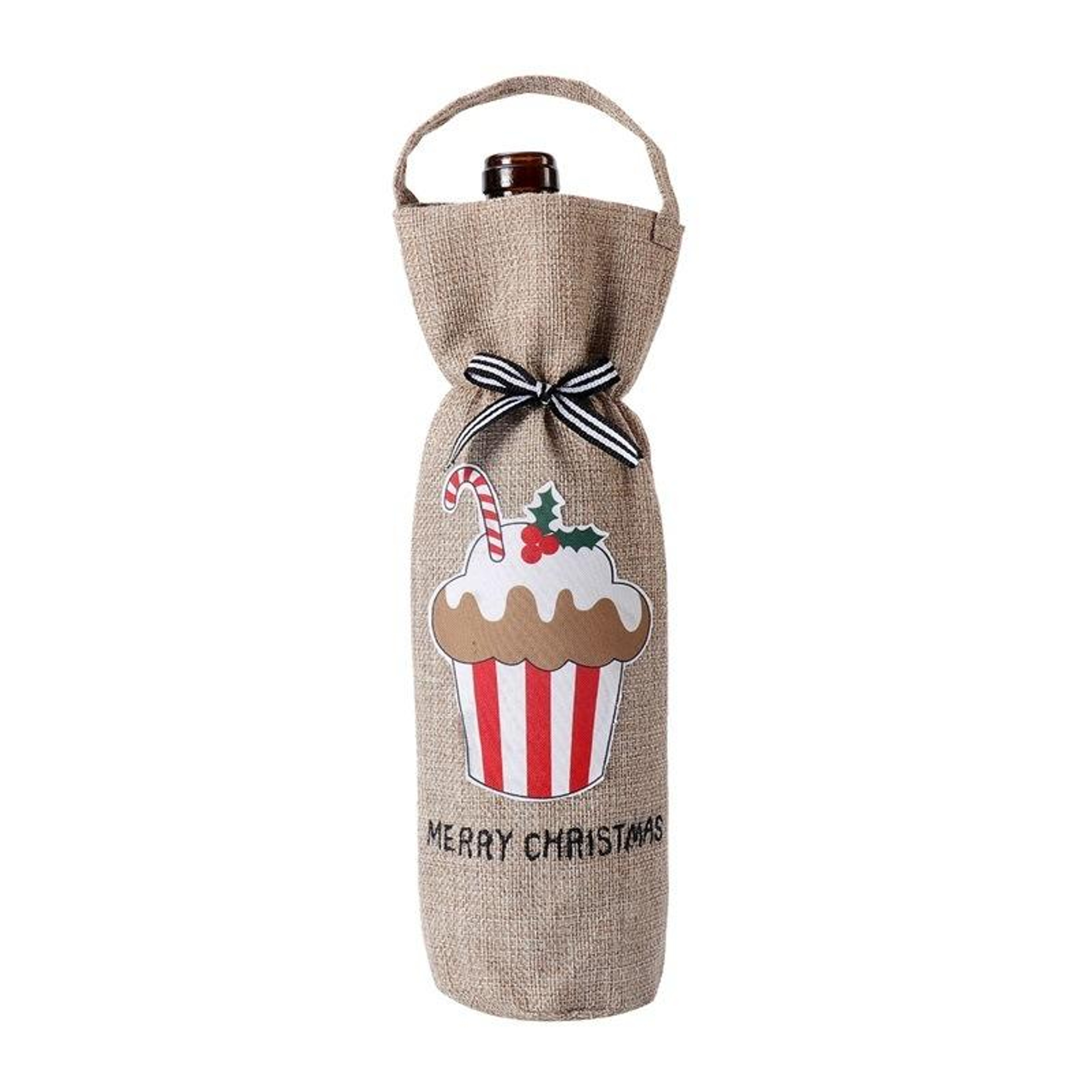 Festive Christmas Wine Bottle Bag Cloth Wine Bottle Cover For Holiday Gifts And Table Decor 7