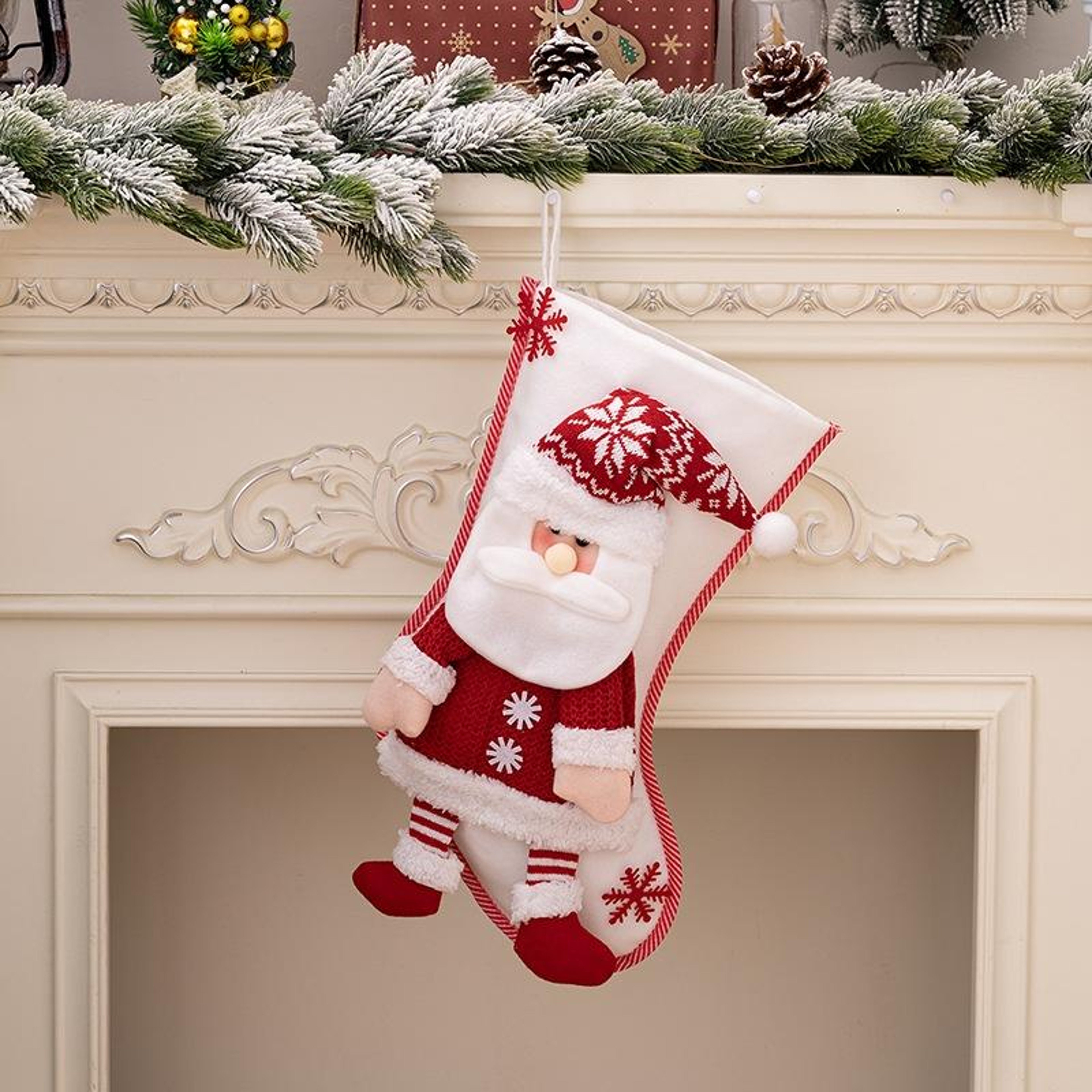 Cartoon Christmas Stocking Gift Bag For Holiday Gifts And Festive Decor 6