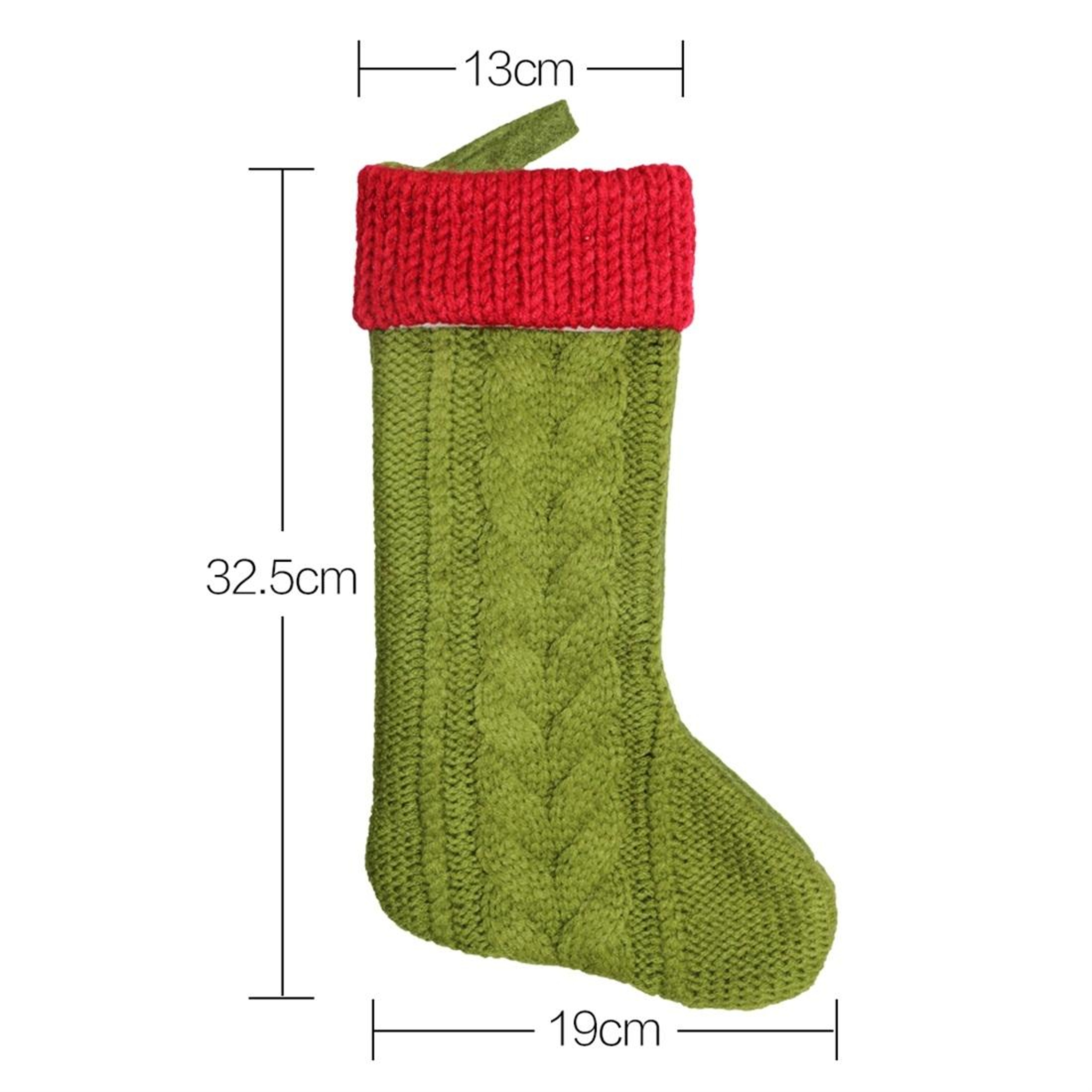 2 PCS Christmas Stocking Gift Bags Wool Knit Hanging Christmas Tree Decorations 3