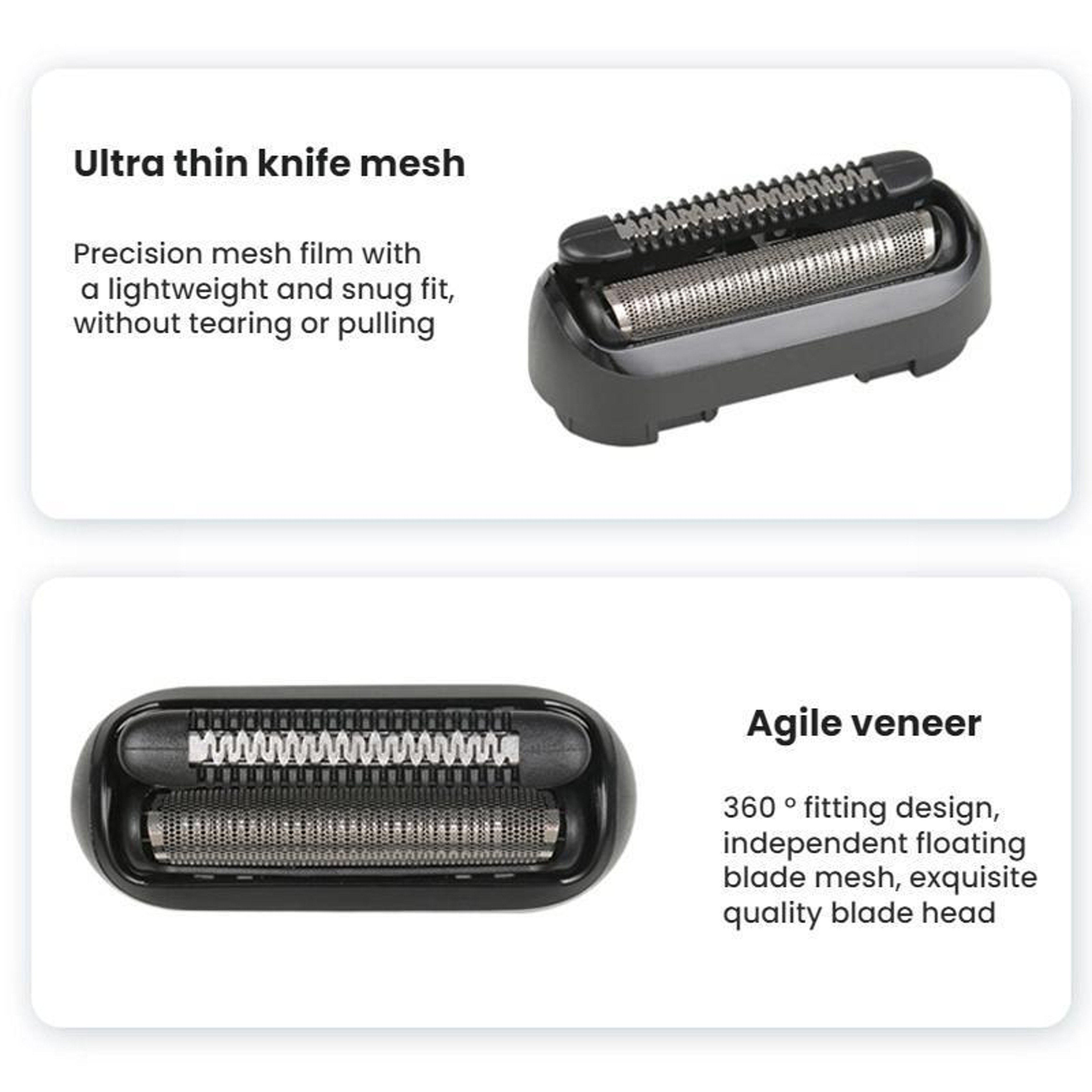 Braun Replacement Shaver Head For 20MB 5603 M1011Y M1011K Floating Foil Blade 3