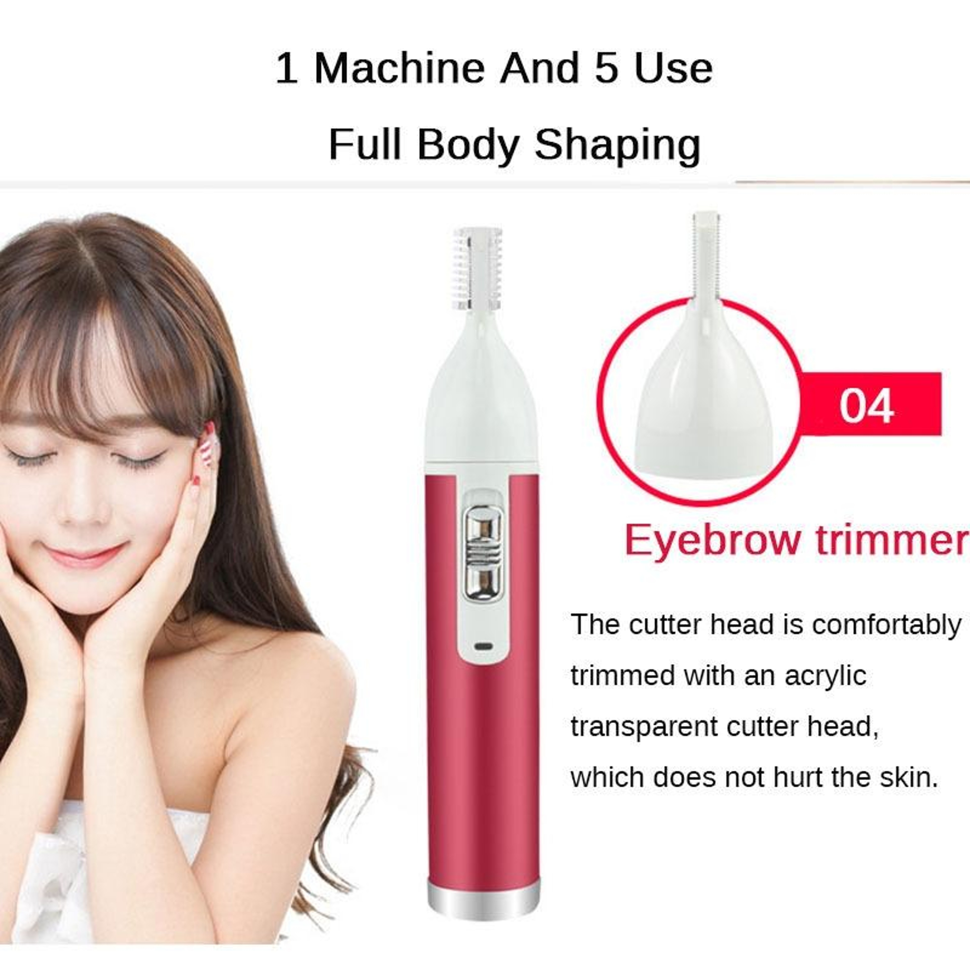 5 in 1 Women Electric Shaver and Facial Hair Remover Grooming Kit – view 6