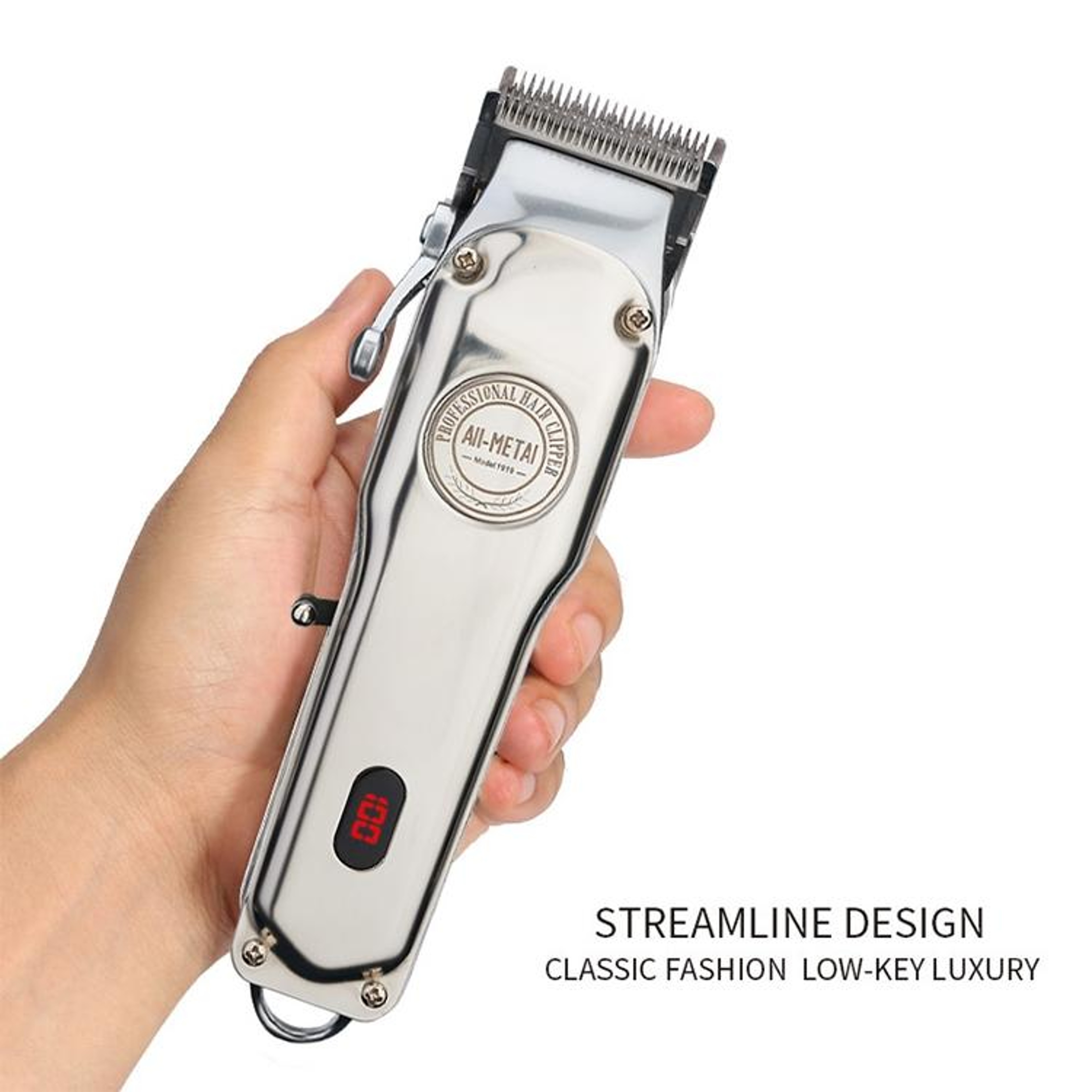 Retro Professional Hair Clipper Rechargeable Hair Trimmer With LCD Display 1