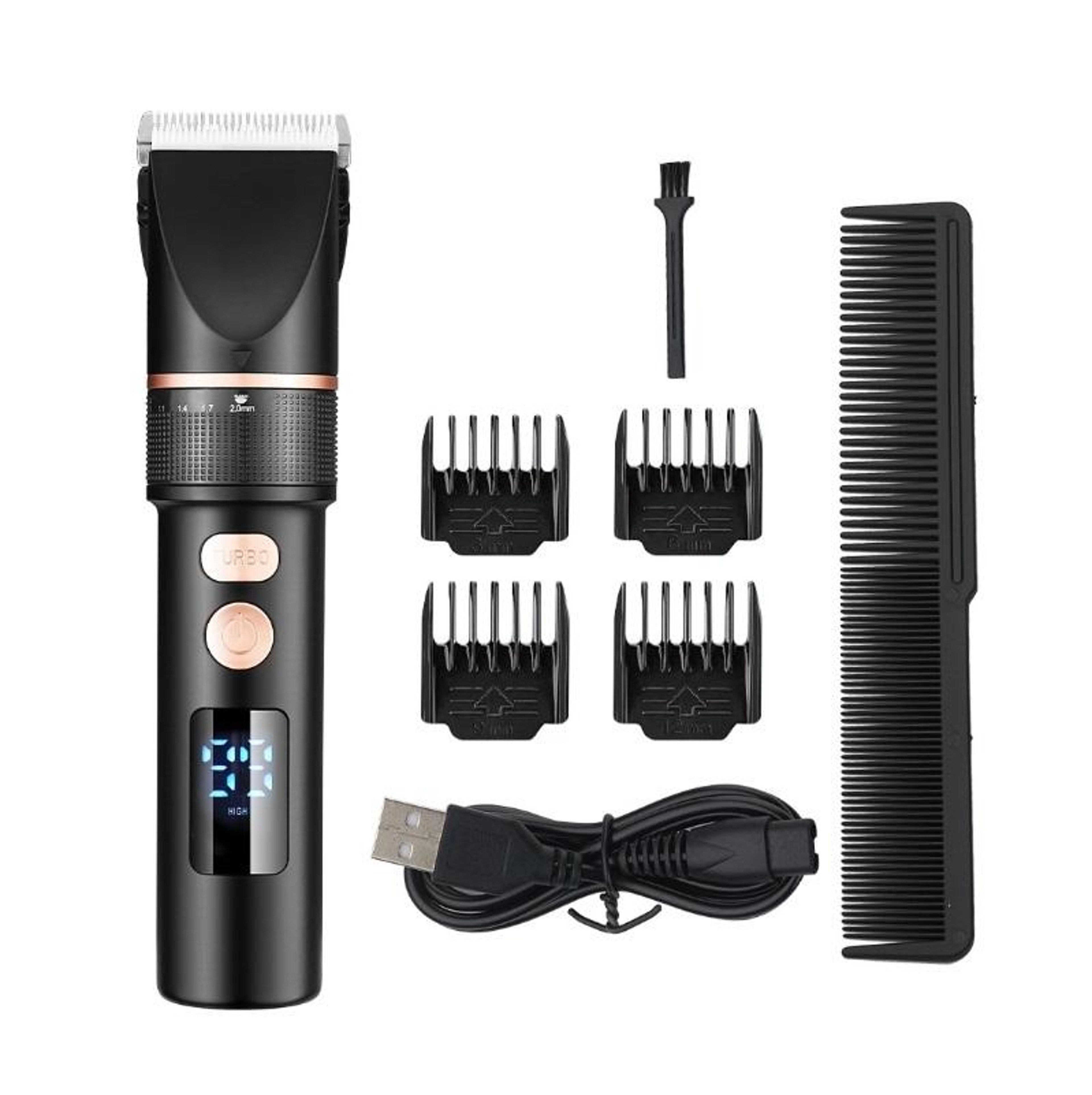 Electric Hair Clipper for Men with LCD Display Ceramic Blade and USB Charging – view 2
