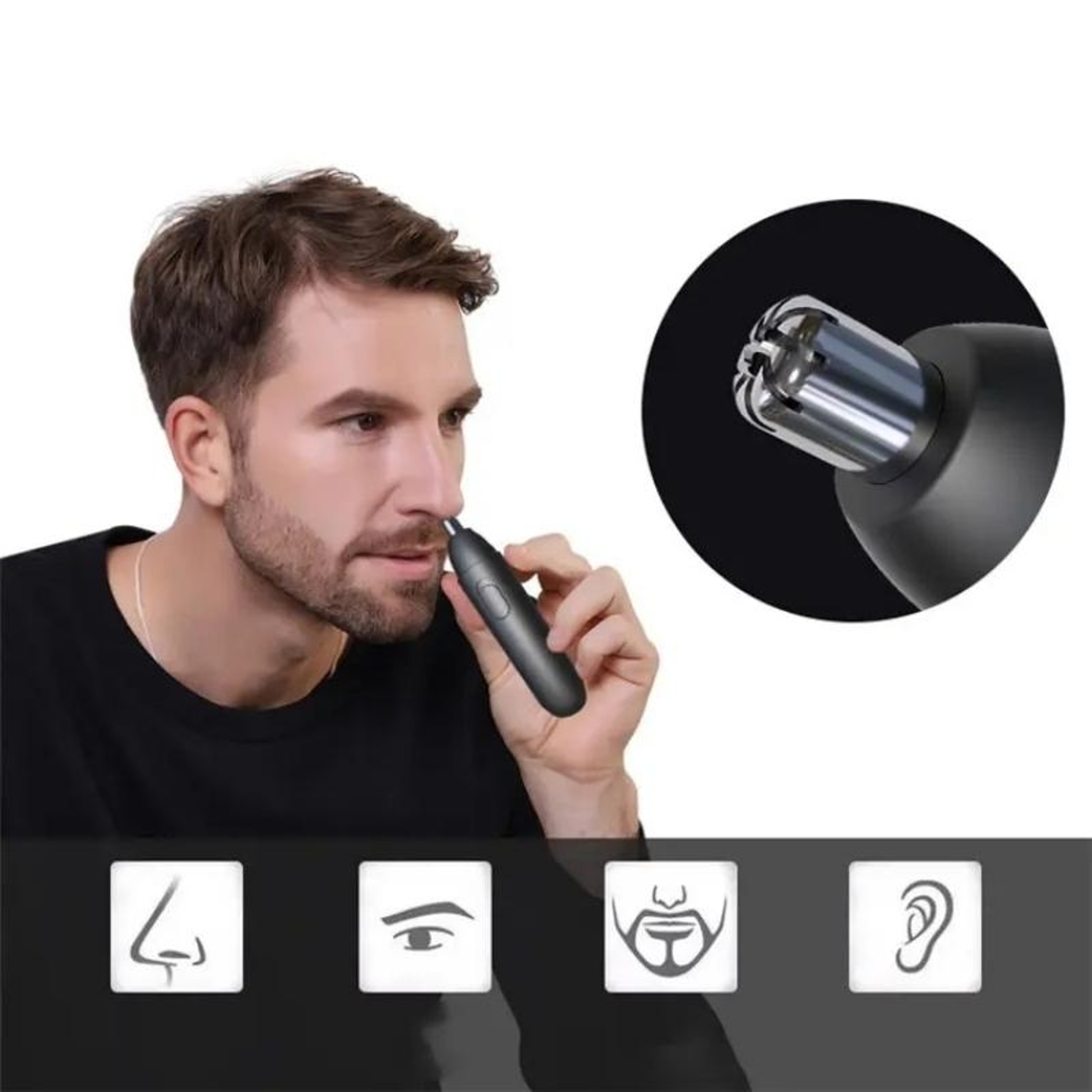 Rechargeable Nose Hair Trimmer With 360 Degree Painless Cutting And USB Charging 1
