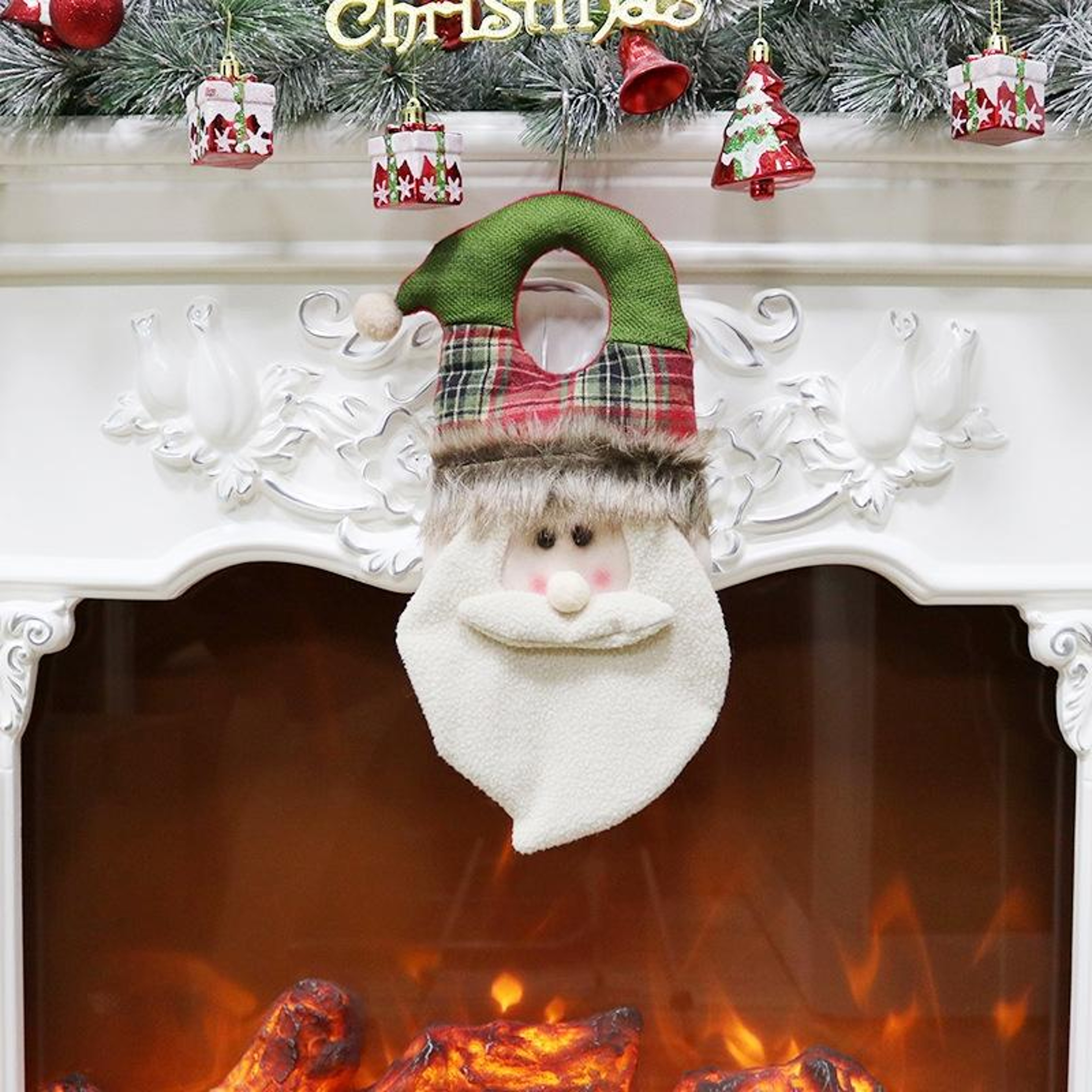 Handmade Christmas Door Hanger Santa Snowman Reindeer Holiday Door Decor 3