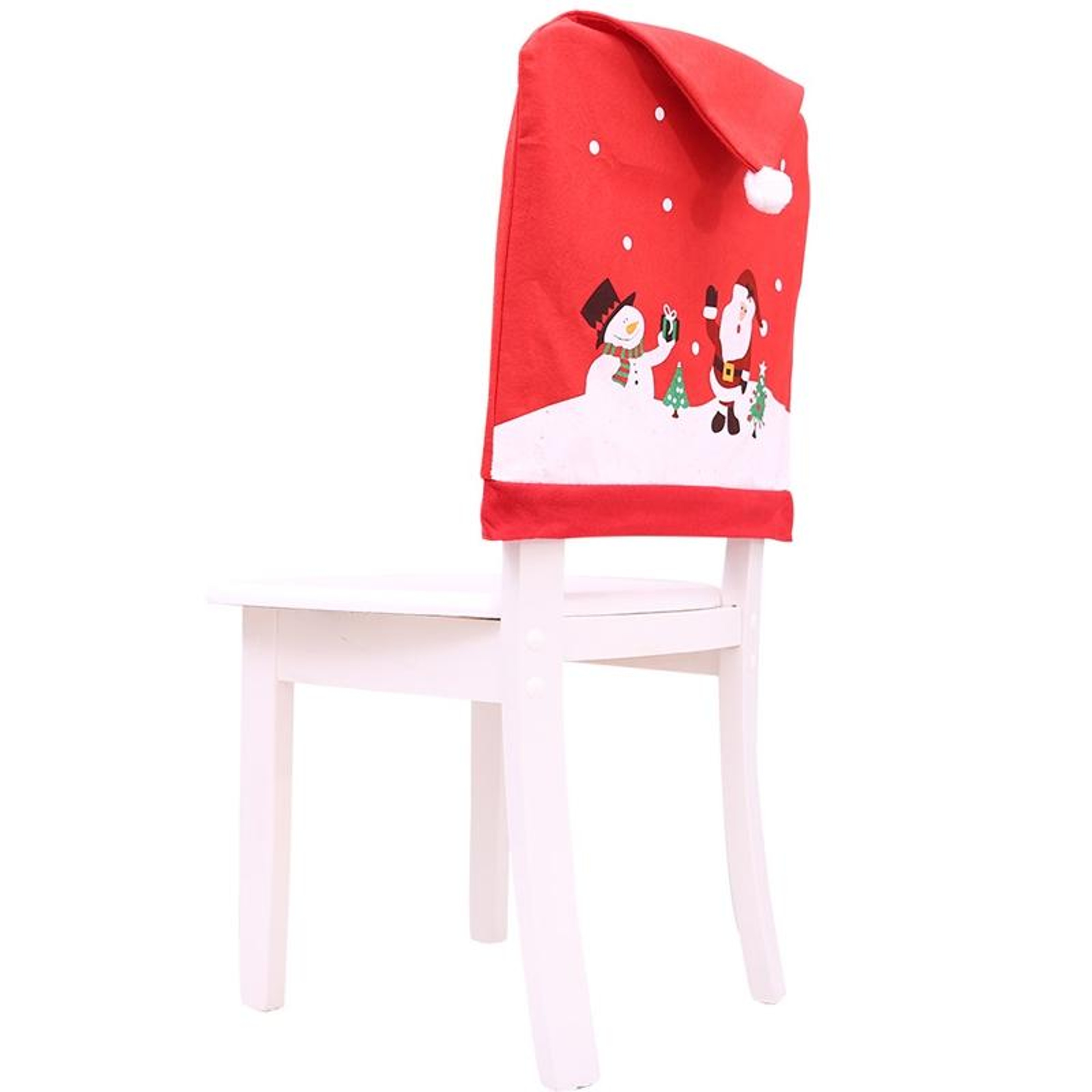 Festive Santa Snowman Christmas Chair Cover for Dining Chairs and Holiday Decor – view 1
