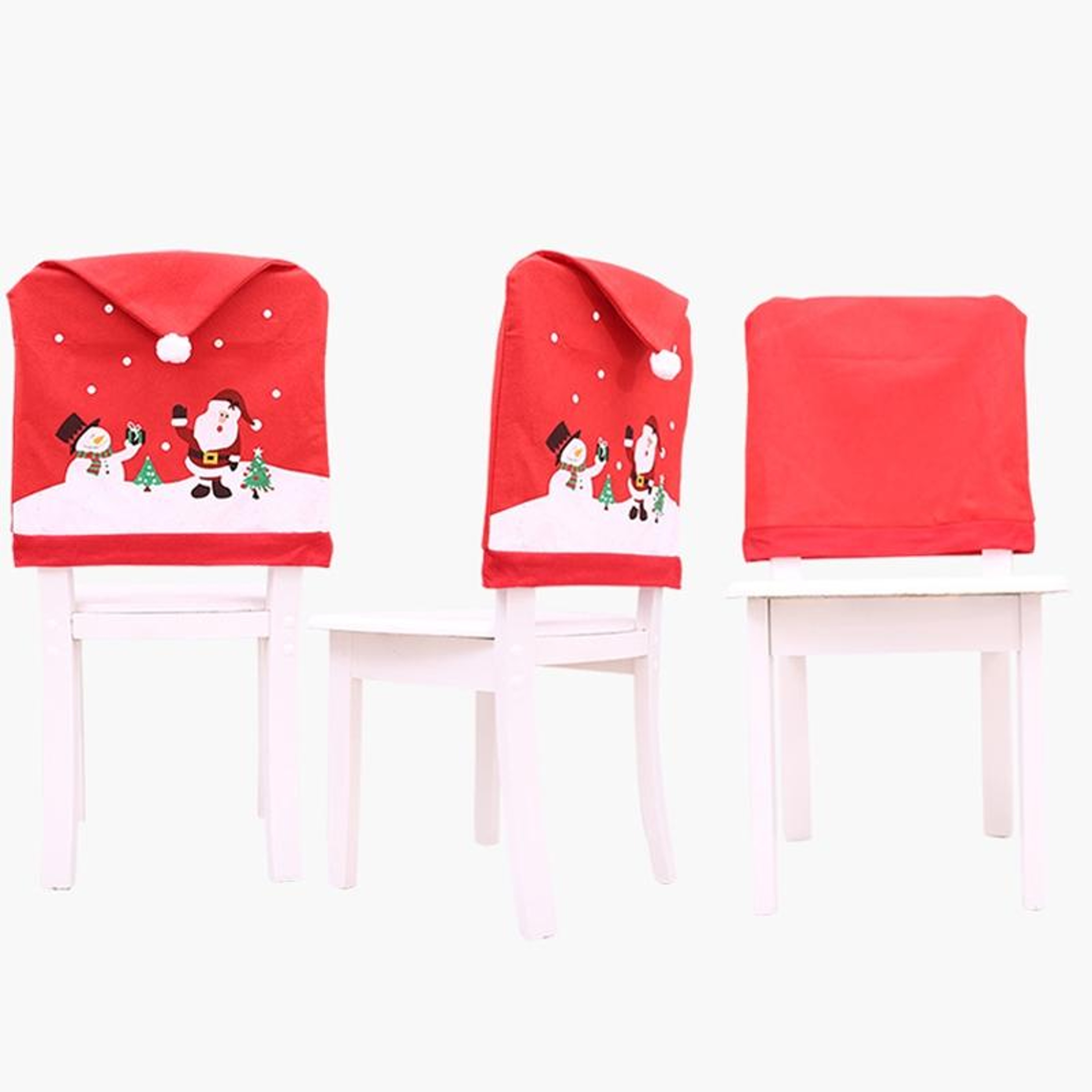 Festive Santa Snowman Christmas Chair Cover for Dining Chairs and Holiday Decor – view 3