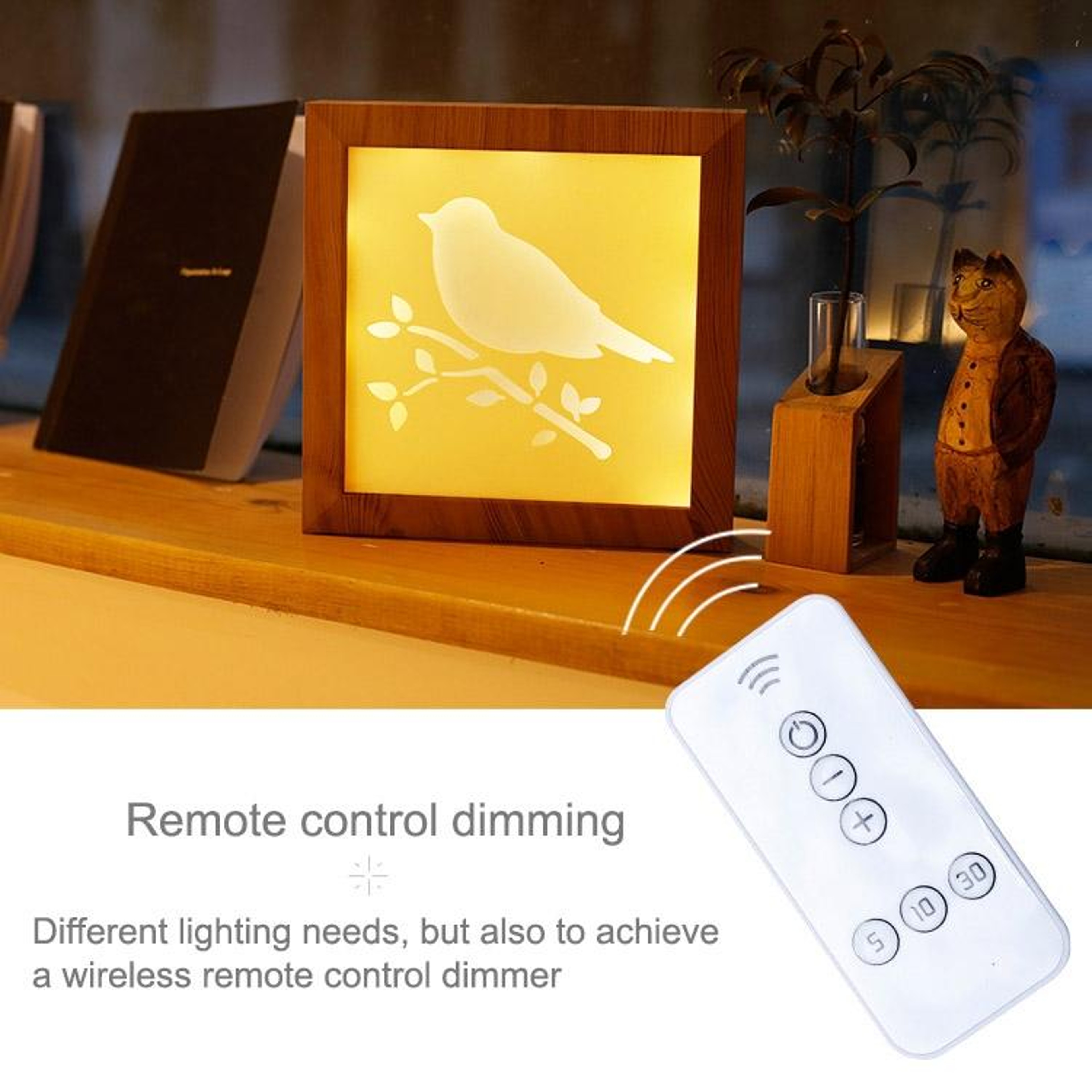 Warm White LED Photo Frame Night Light With Dimmable Ambient Glow 4