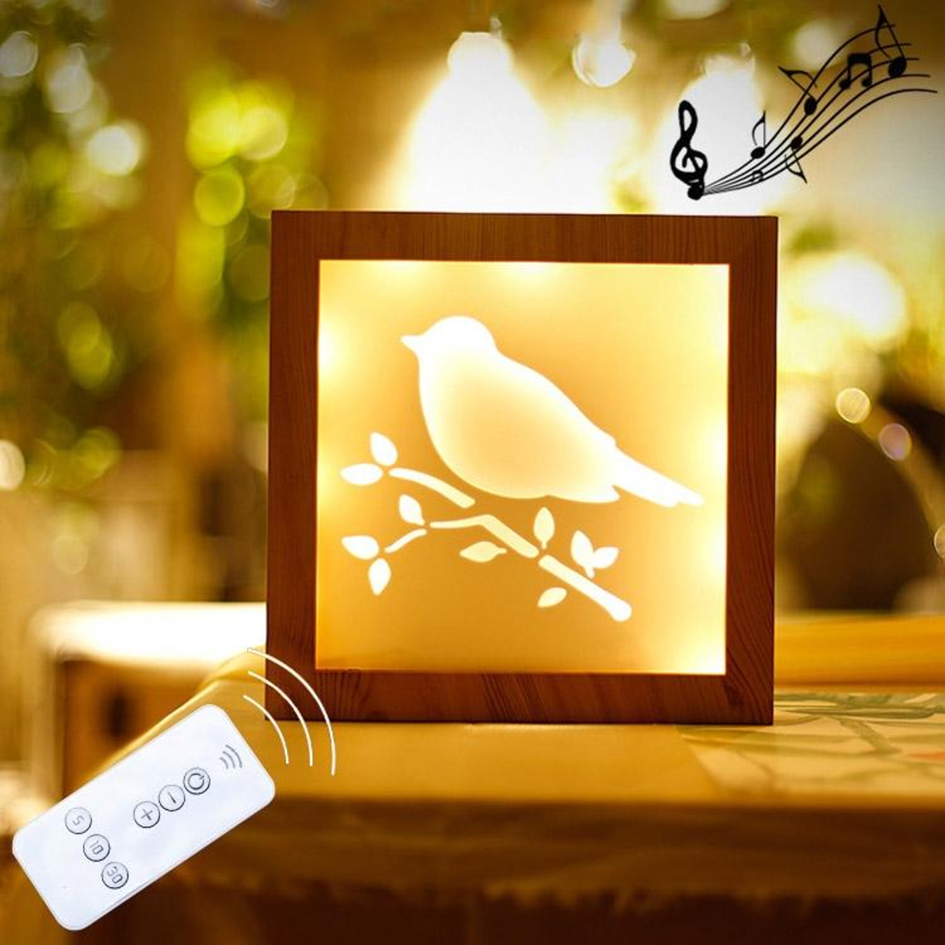 Warm White LED Photo Frame Night Light With Dimmable Ambient Glow 6