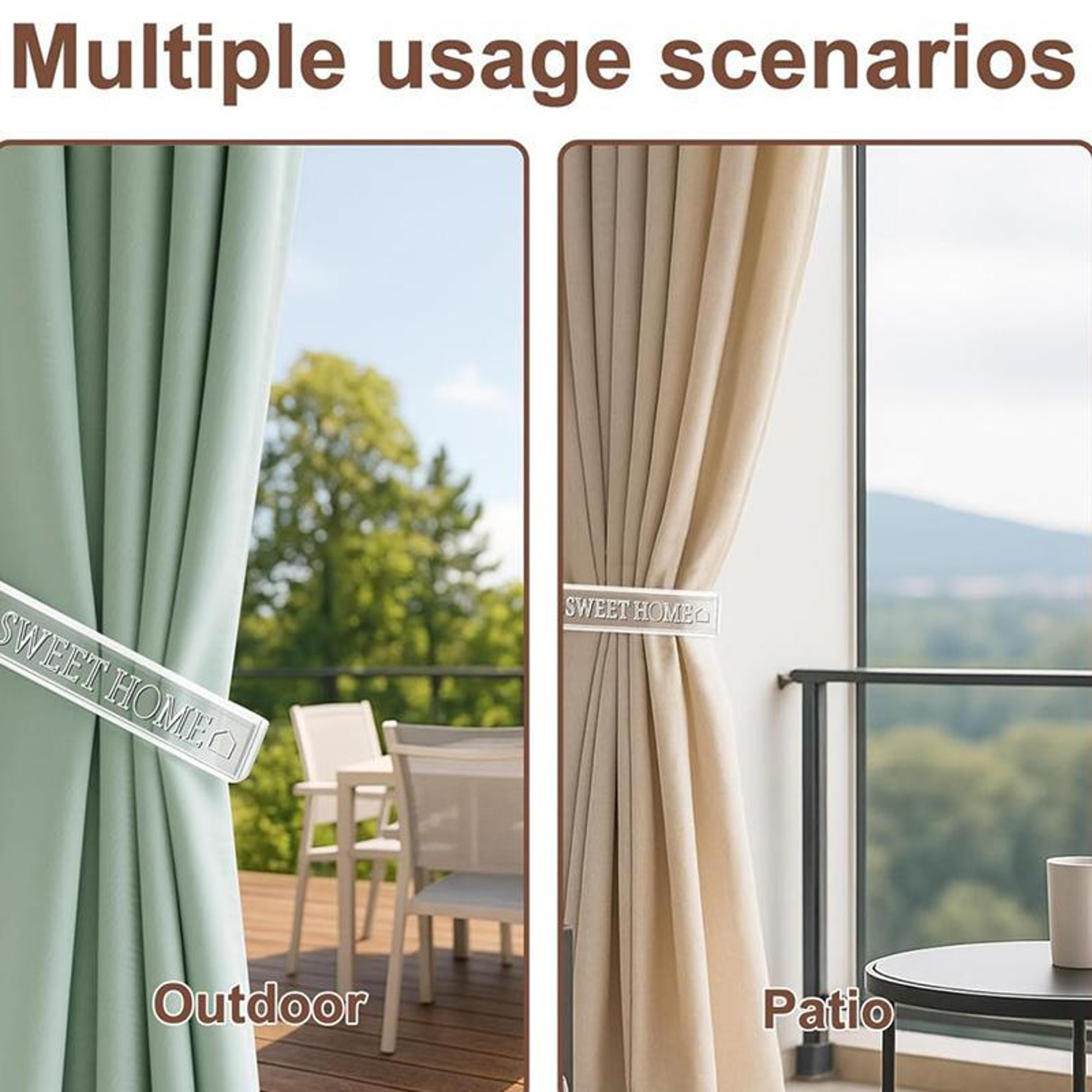 Clear Acrylic Curtain Tiebacks 1 Pair No Drill Curtain Holdbacks for Sheer and Blackout Curtains – view 5