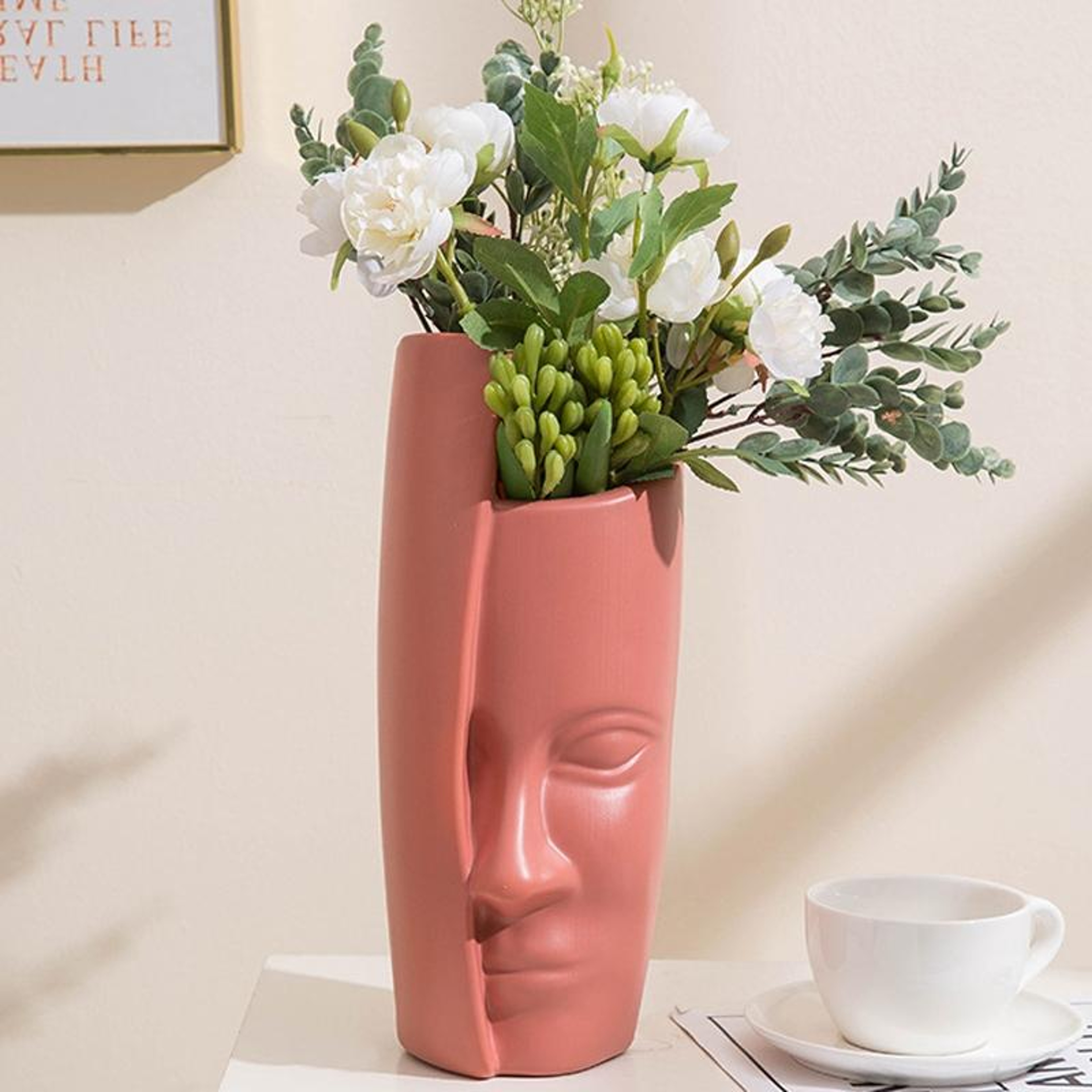 DropProof Plastic Flower Vase With PorcelainLook Glaze For Modern Home Decor 6