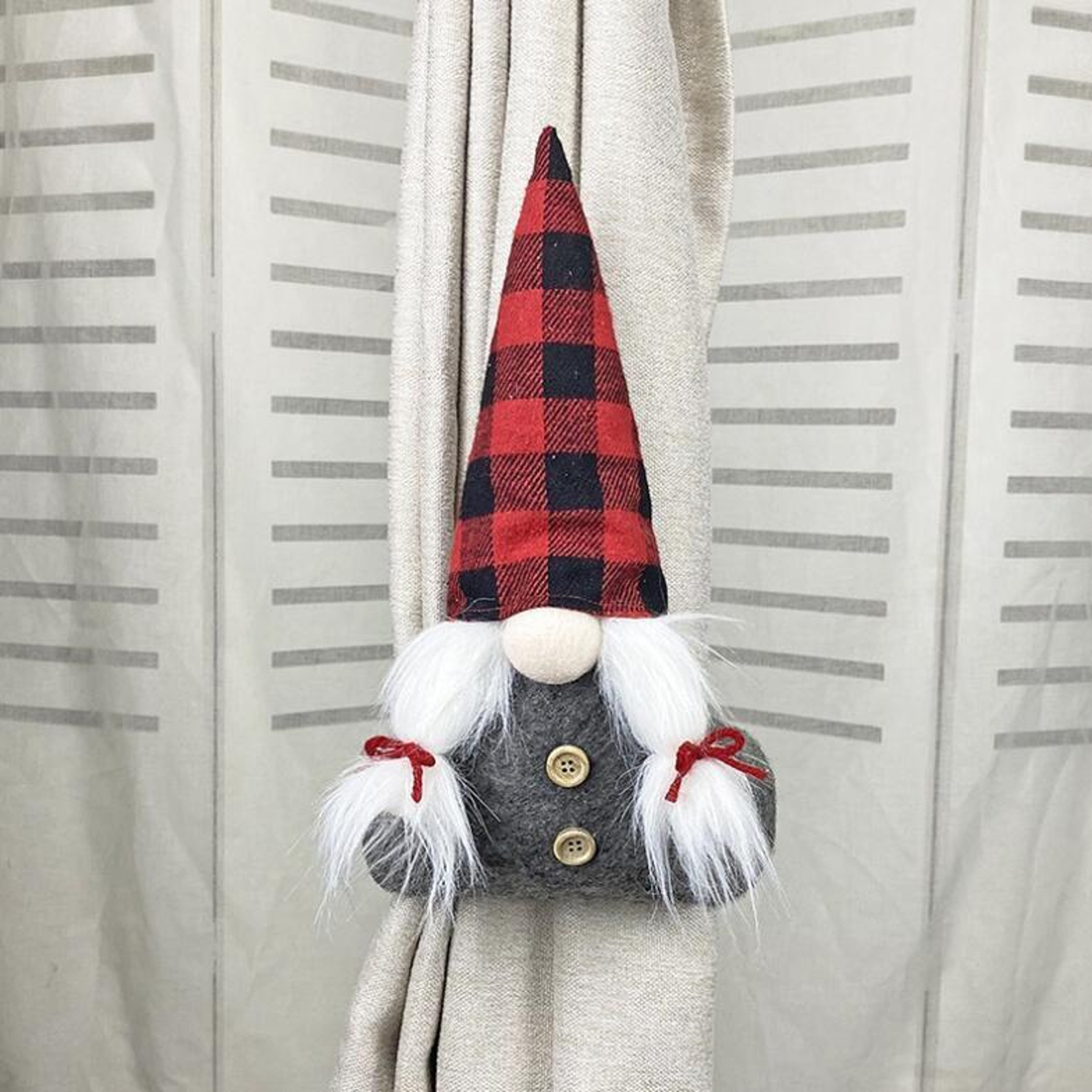 Festive Doll Christmas Curtain Tiebacks Plush Holder For Holiday Window Decor 7