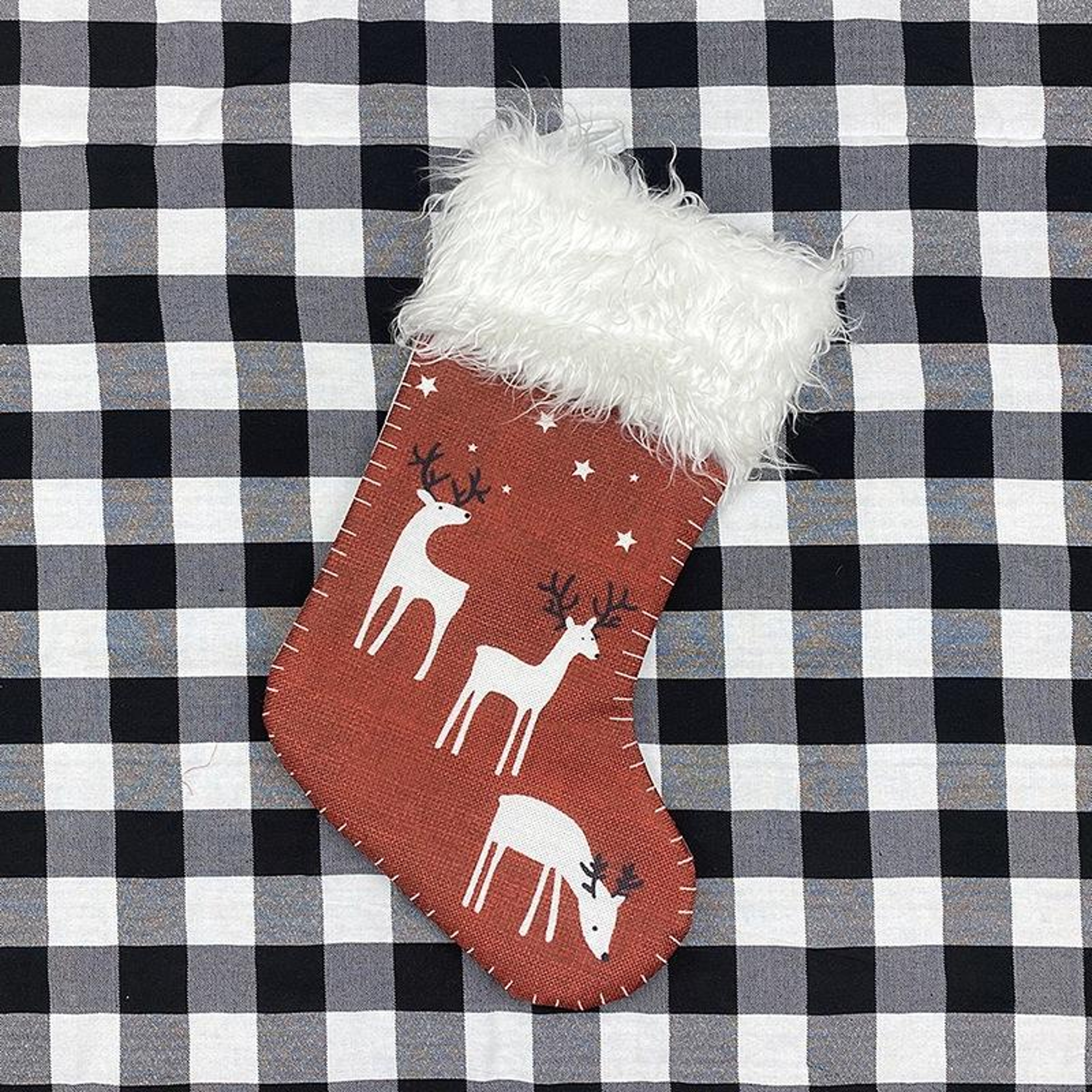 Reindeer Christmas Stocking Gift Bag Plush Christmas Decoration For Candy  Small Gifts 1