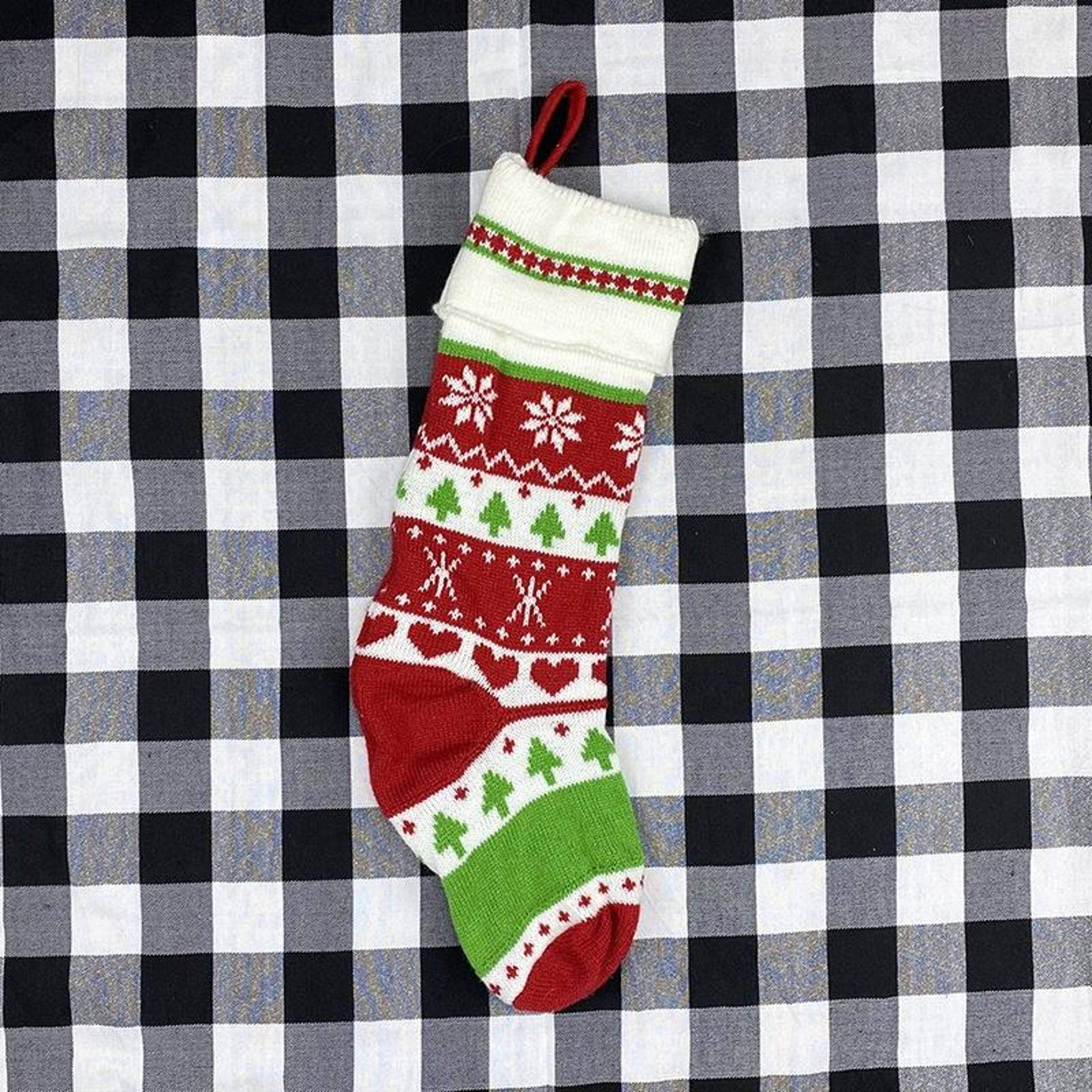 Cozy Christmas Stocking Gift Bag For Kids Woolen Christmas Candy Bag And Hanging Holiday Decor 0