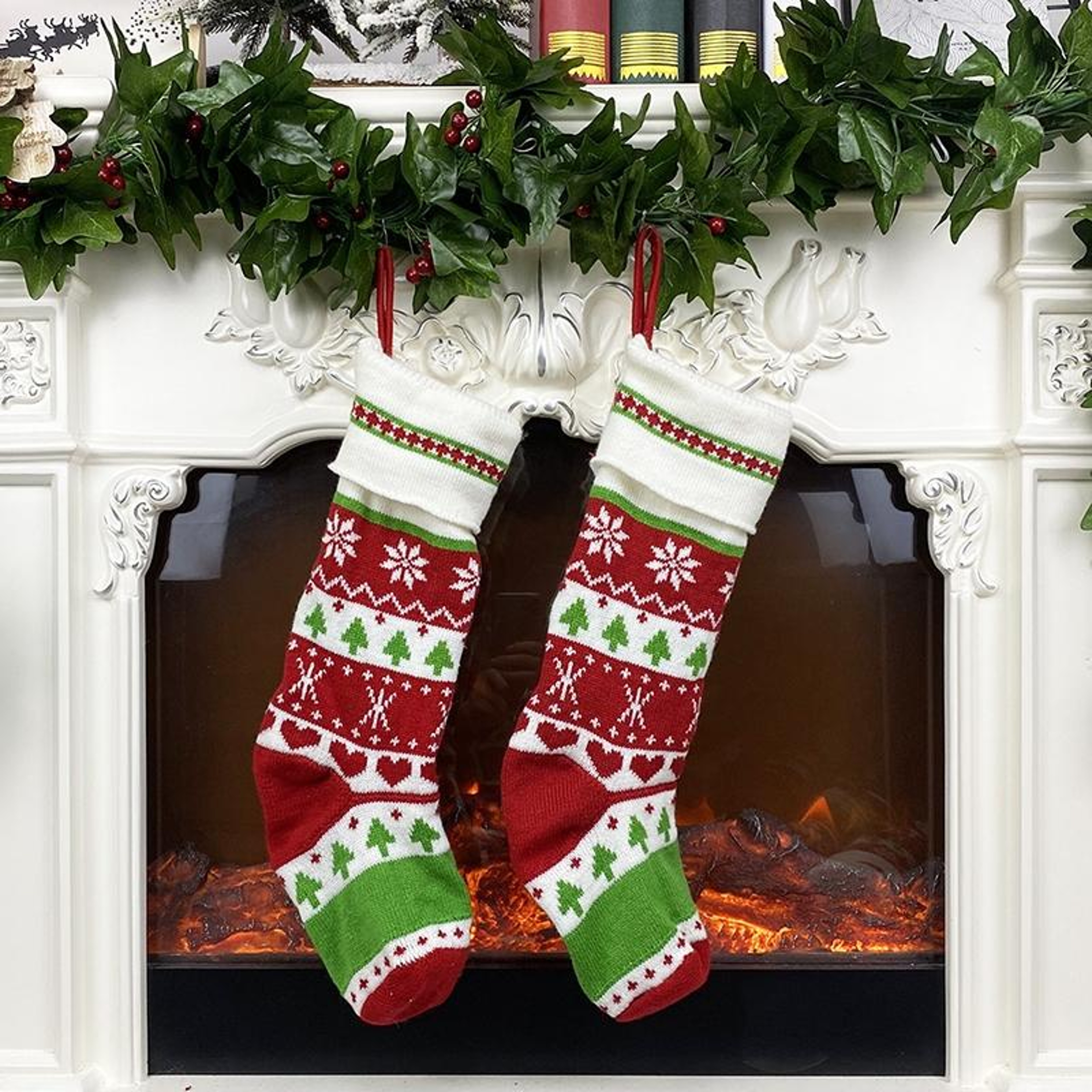 Cozy Christmas Stocking Gift Bag For Kids Woolen Christmas Candy Bag And Hanging Holiday Decor 3