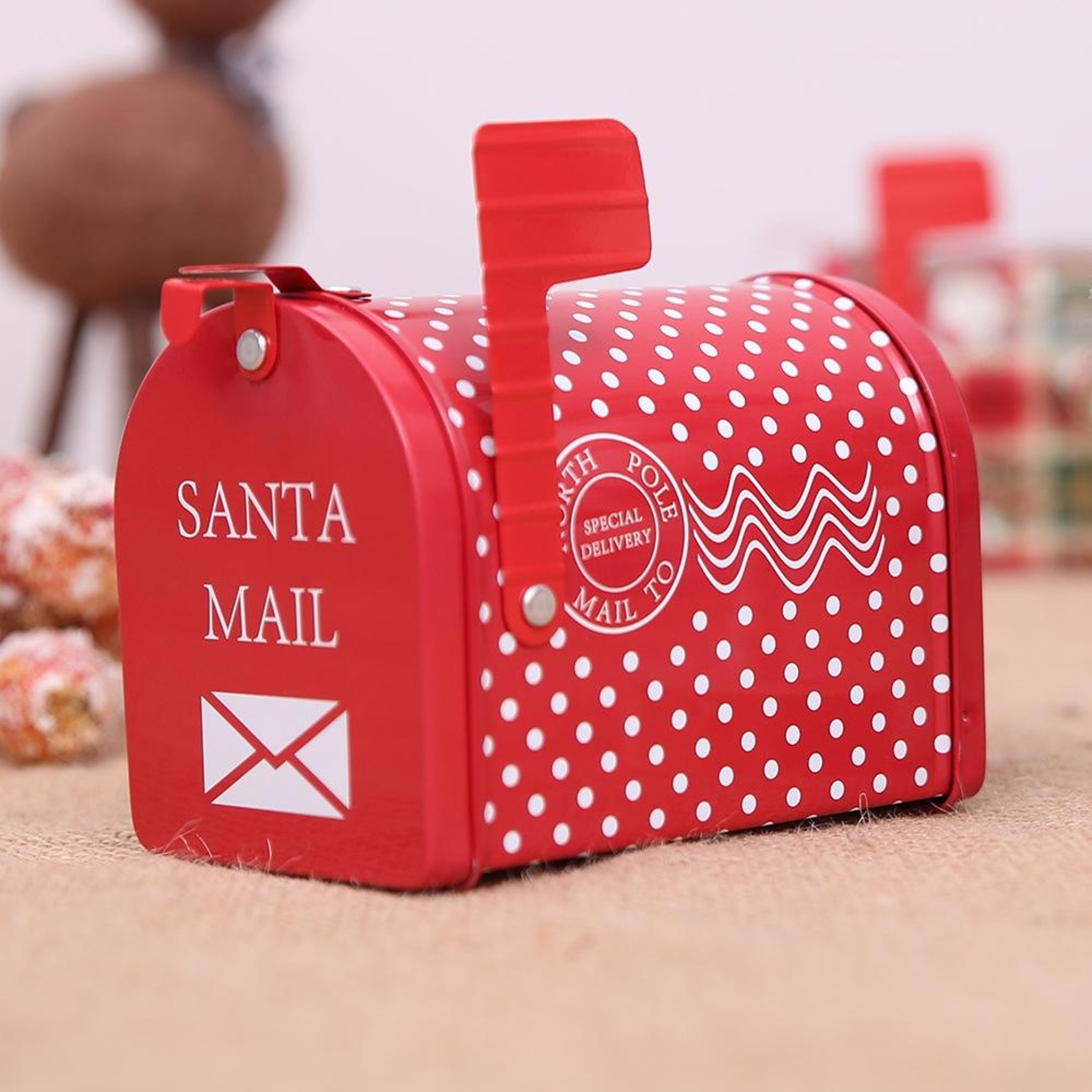 Christmas Mailbox Tin Candy Gift Box For Festive Decor And Holiday Treats 6