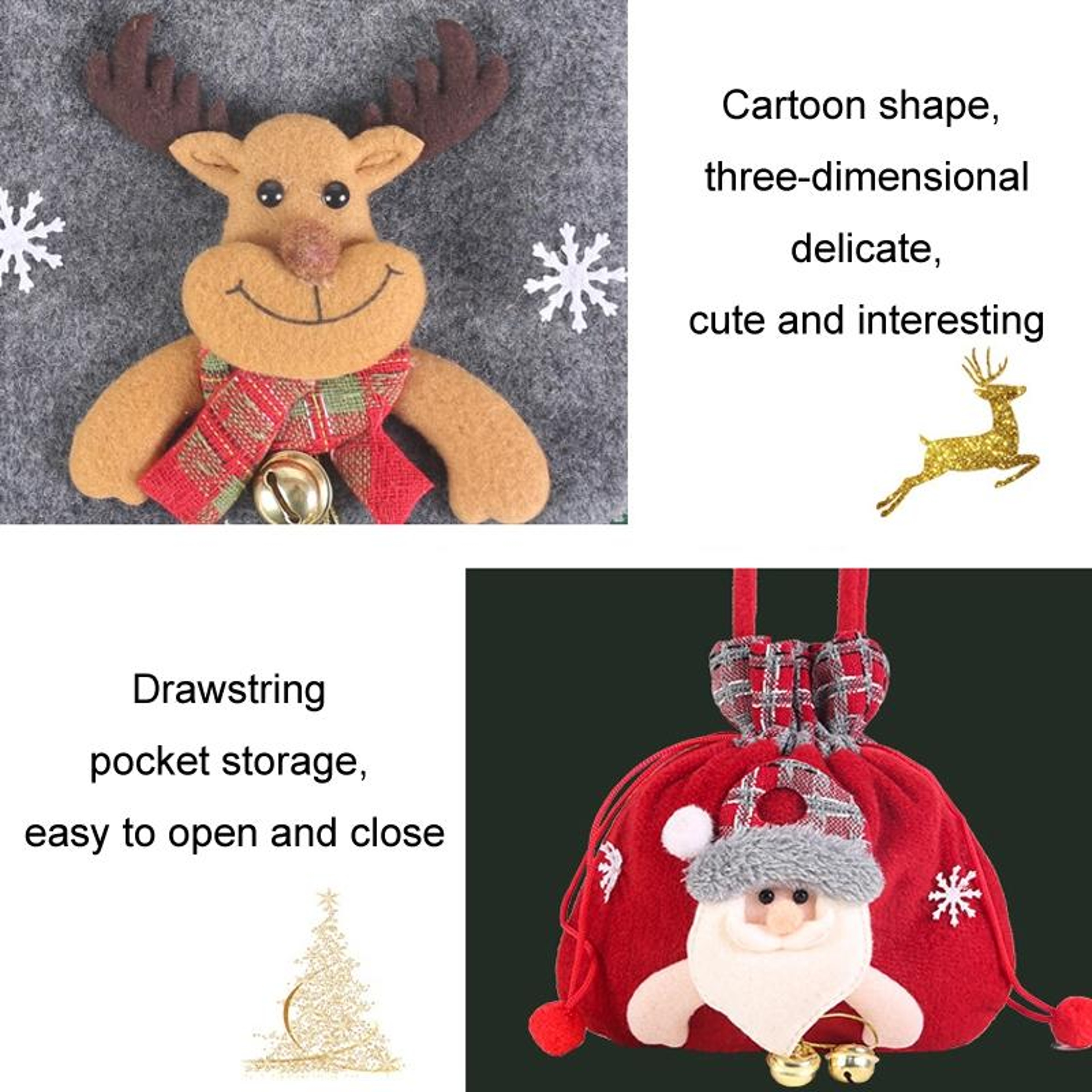Plush Christmas Gift Bag For Candy Apples And Festive Holiday Decor 3