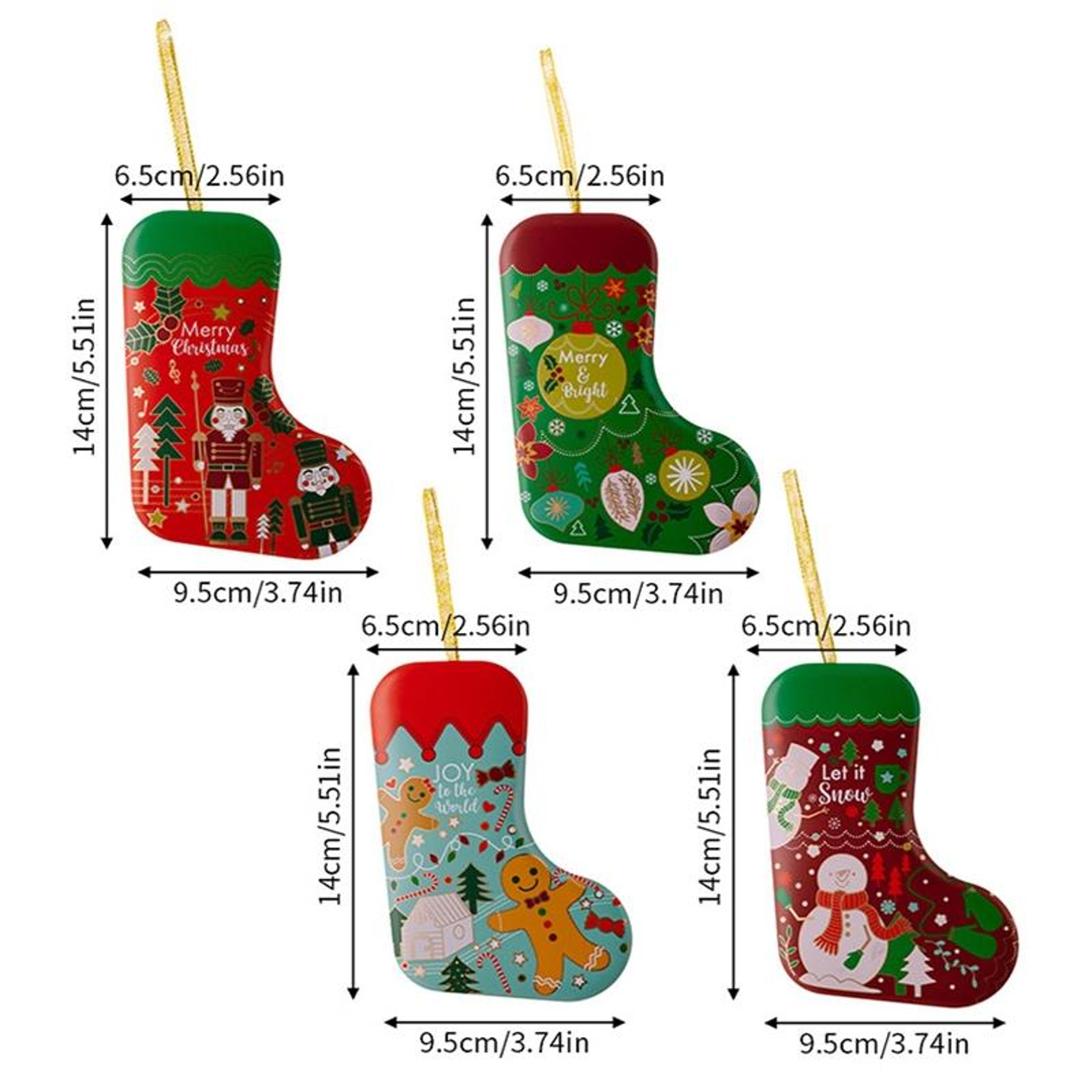 Christmas Stocking Tin Gift Box And Hanging Christmas Tree Ornament 5