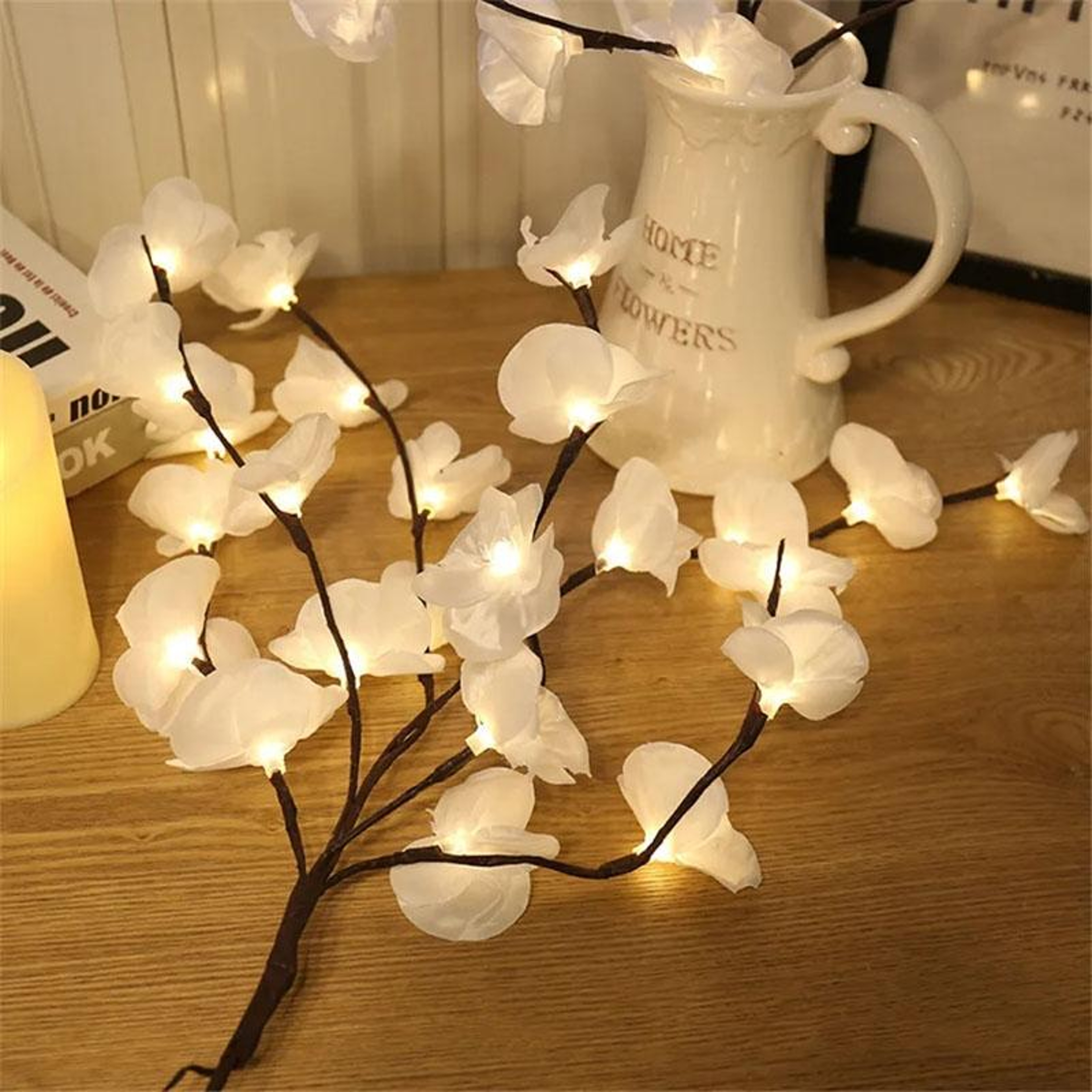 LED Orchid Branch Light Battery Operated Lighted Branches For Vase Home Decor 2