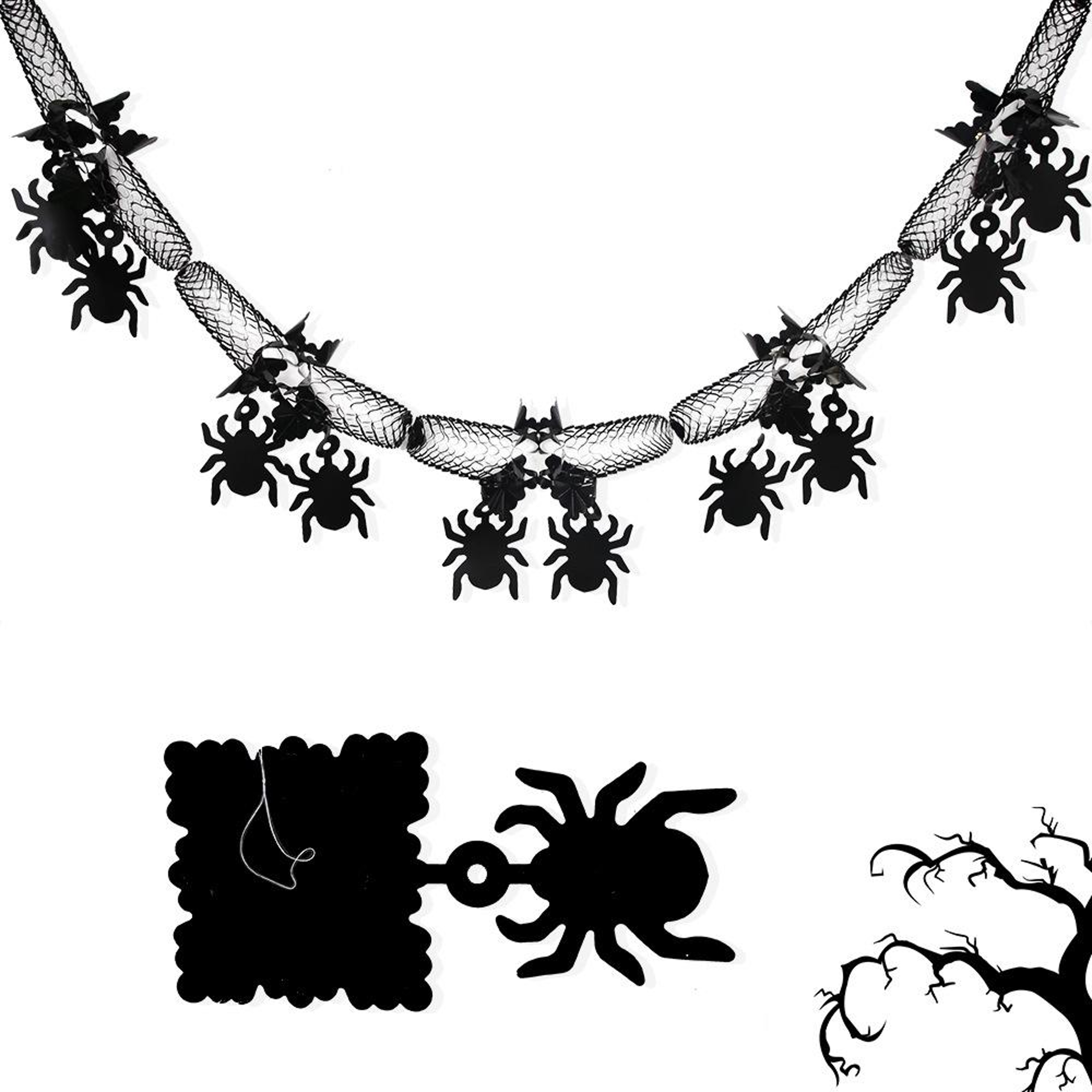 3m Halloween Spider Garland Honeycomb Hanging Decoration For Parties And Home Decor 6